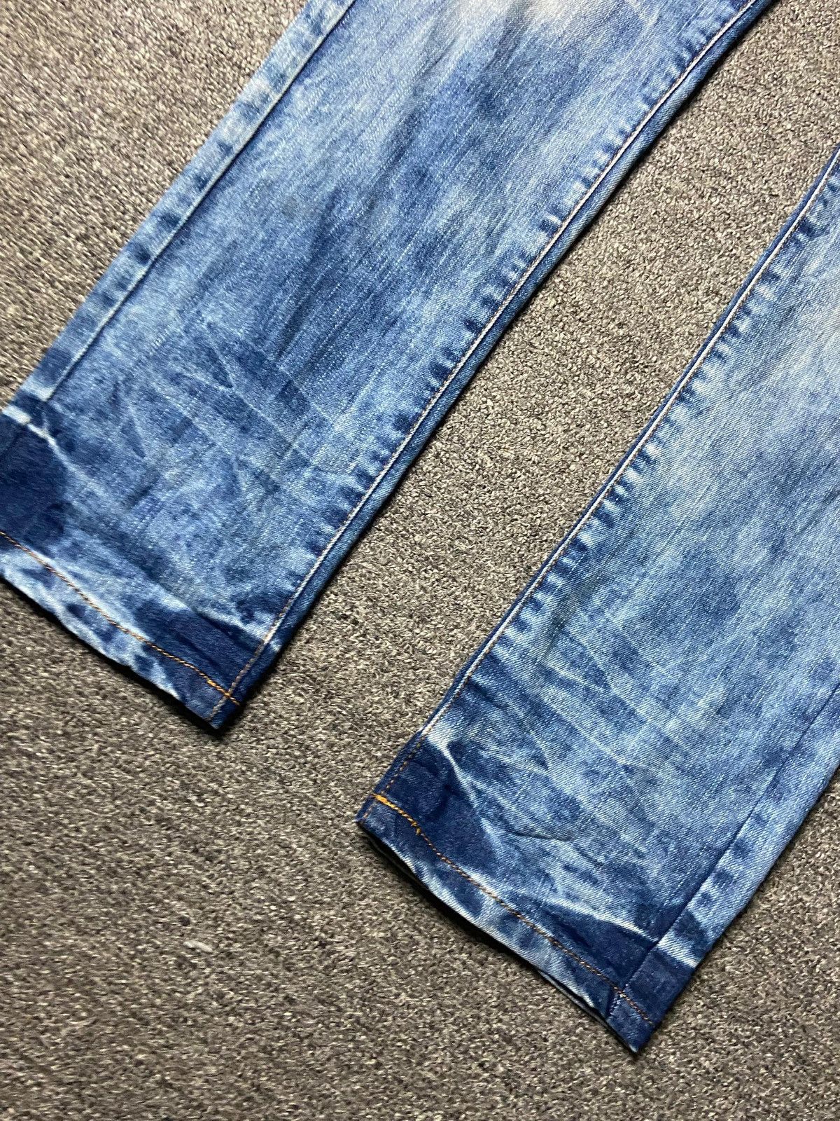 Japanese Brand Basement Wear Acid Wash Distressed Jeans (164) Size US 32 / EU 48 - 9 Thumbnail