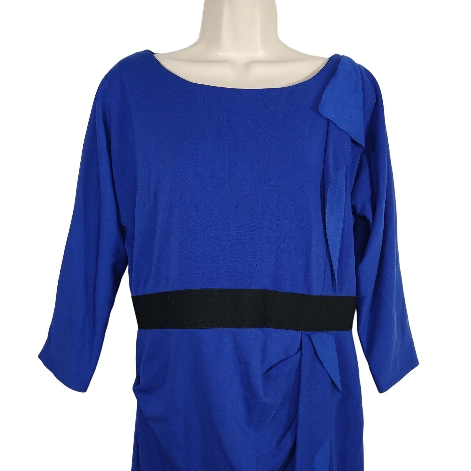 Other Kay Unger Sheath Dress Women Size 14 Blue 3/4 Sleeve Office Size XL / US 12-14 / IT 48-50 - 3 Thumbnail
