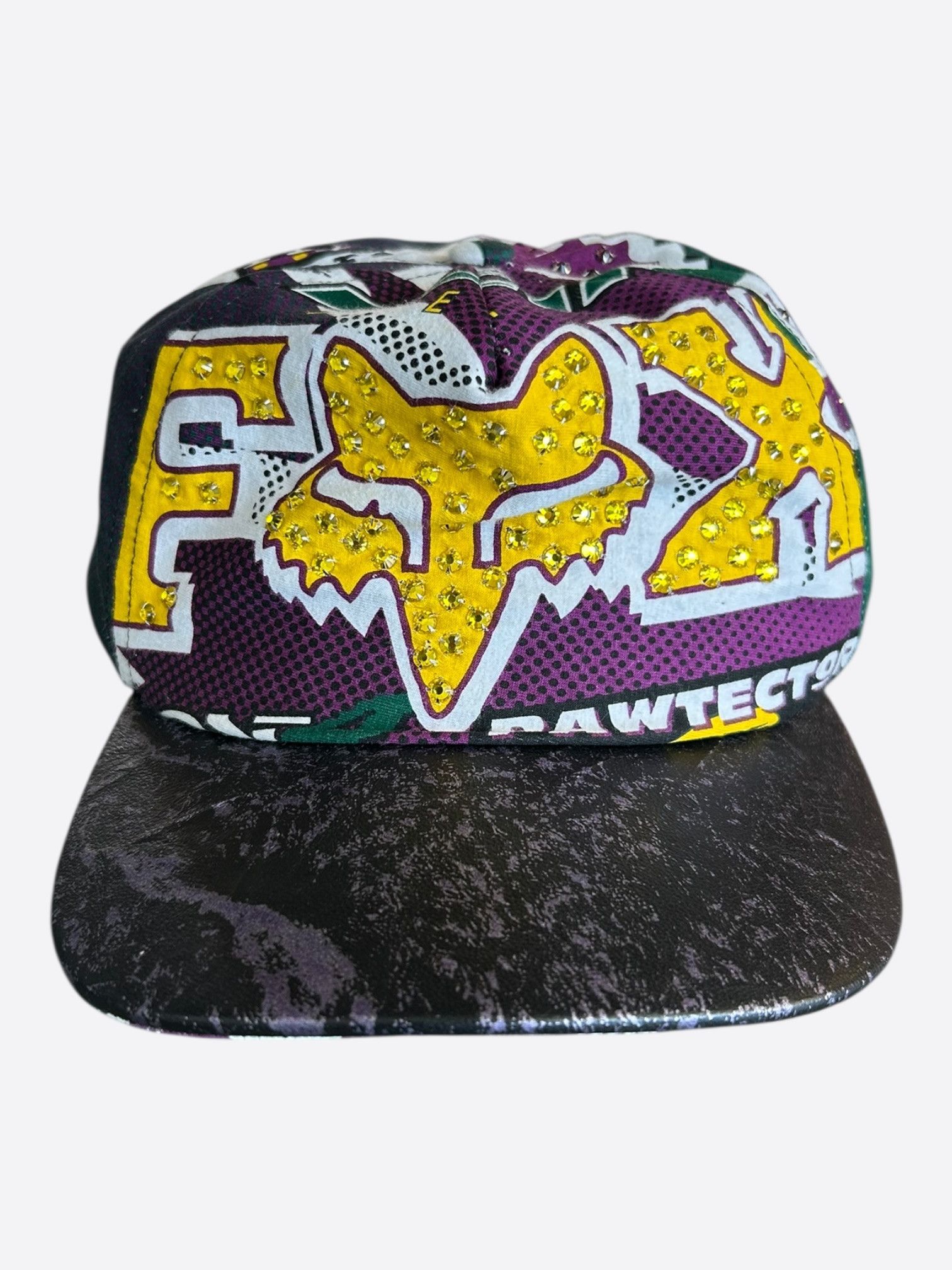 Bossi Sportswear Bossi Purple & Green Rhinestone Embellished Hat Size ONE SIZE - 1 Thumbnail