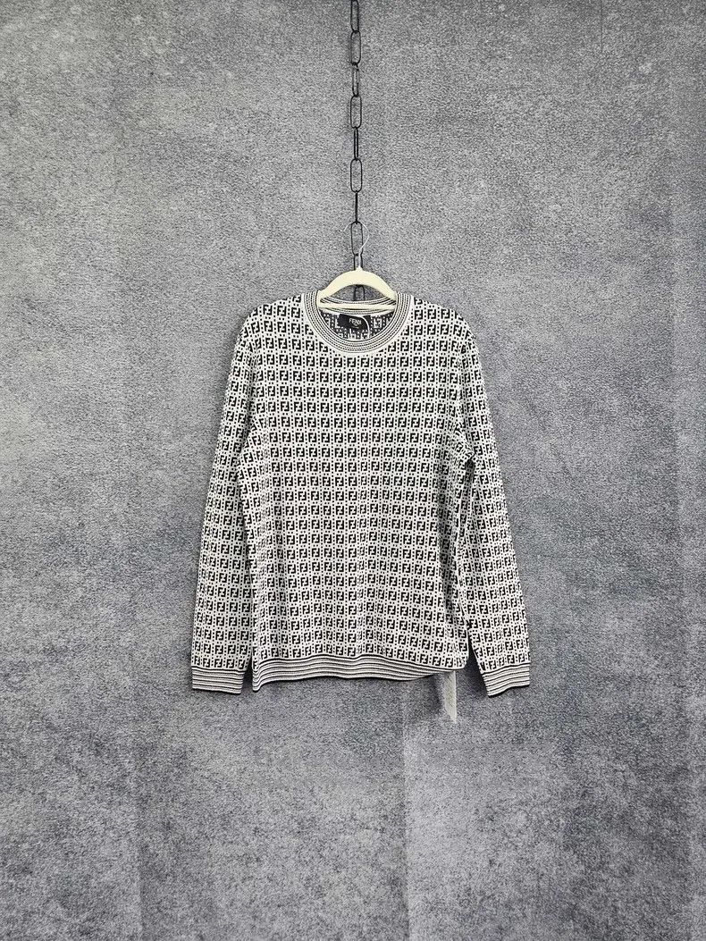 Fendi All-over print round neck knit
