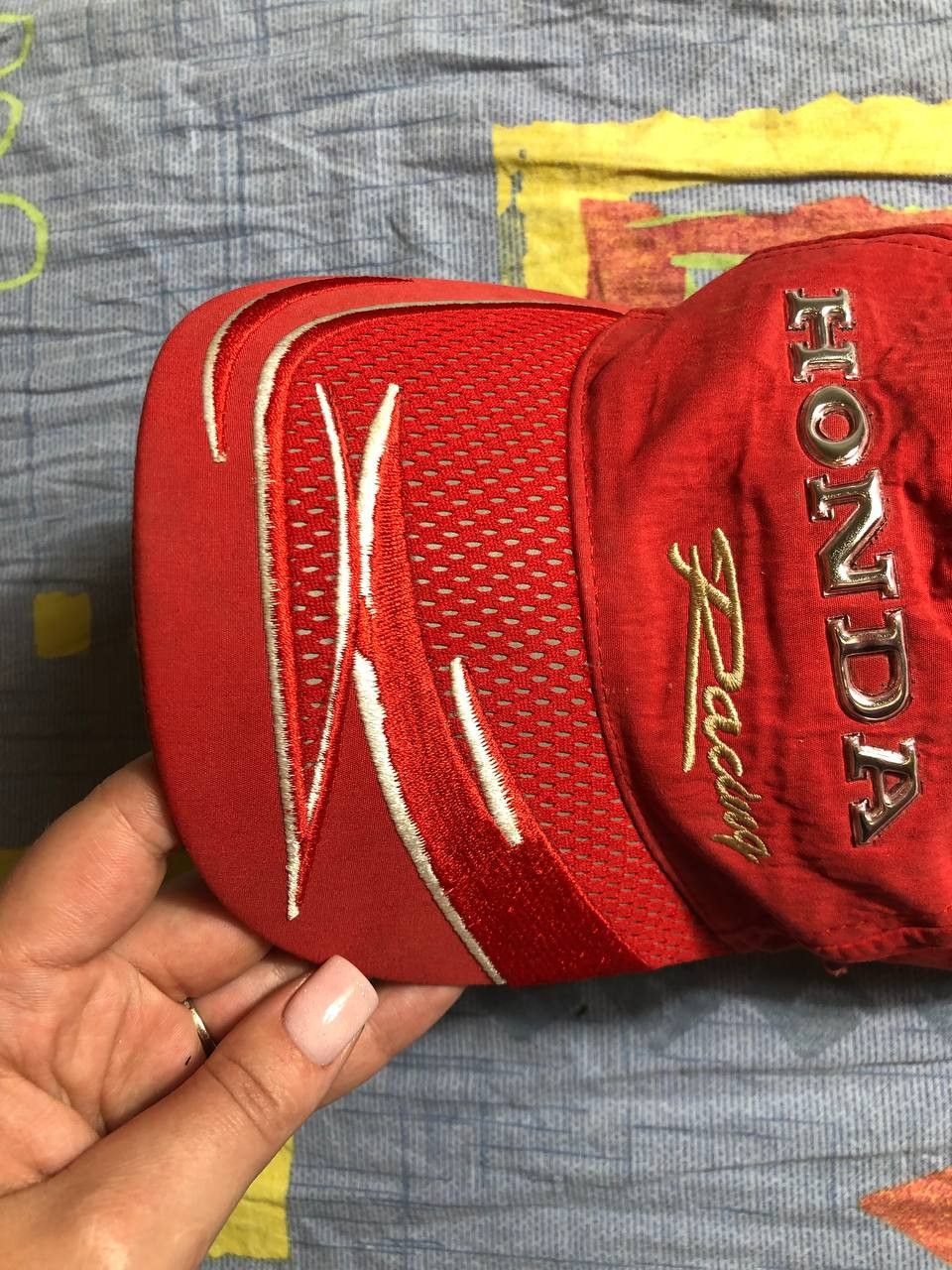 Honda × Vintage Vintage Racing Honda Leather Cap Hat Big Logo Nascar Y2K Size ONE SIZE - 5 Thumbnail