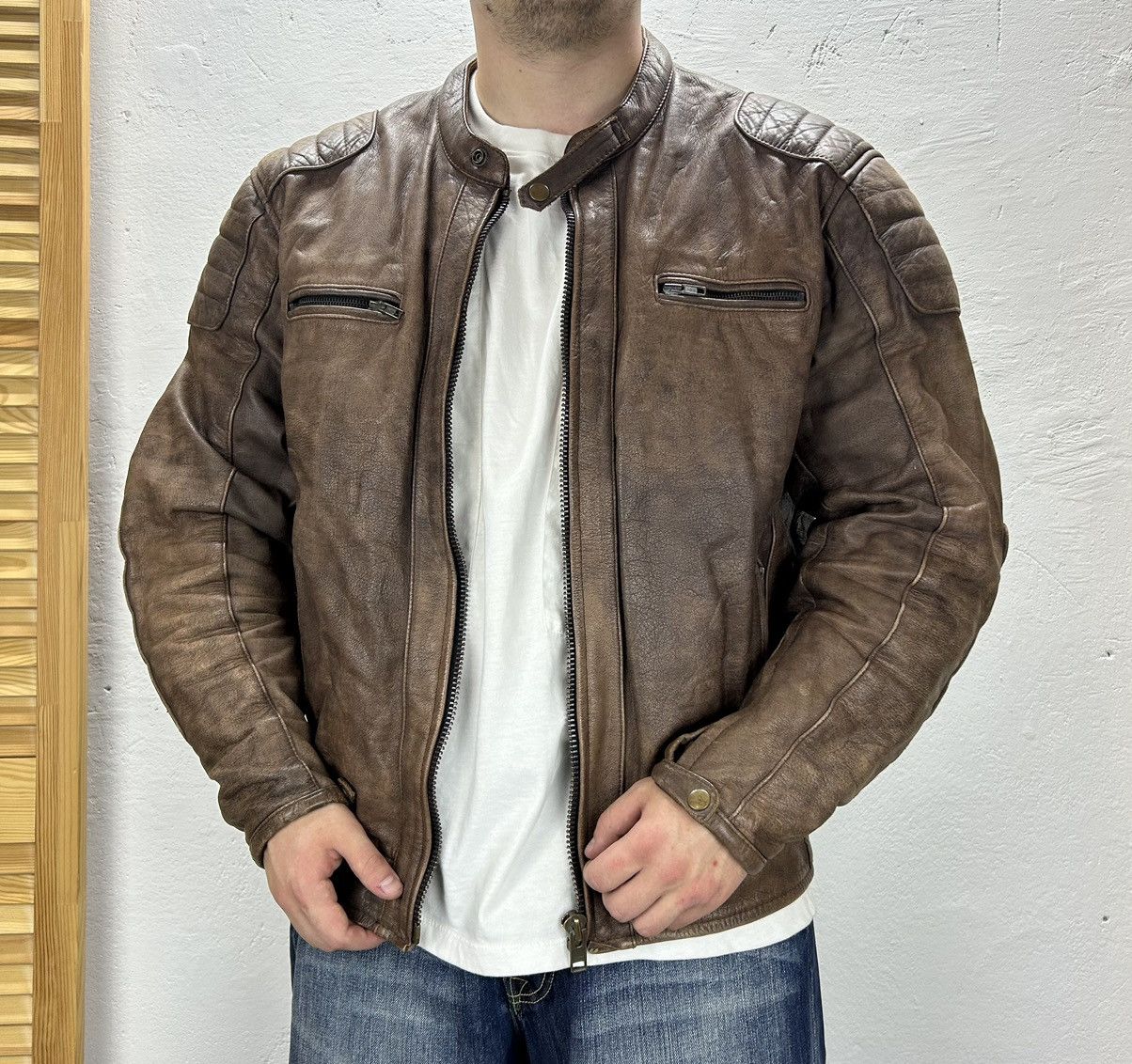 Other Leather Racing Moto Jacket Brown size XL Size US XL / EU 56 / 4 - 1 Thumbnail
