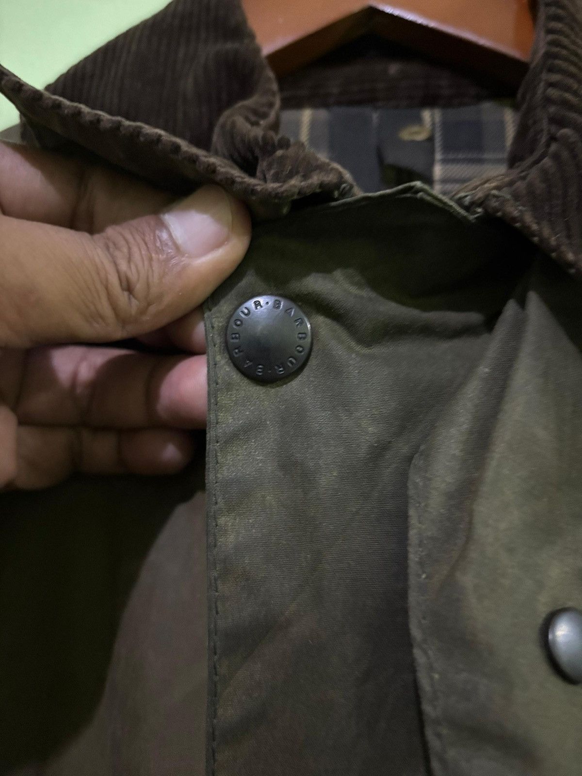 Barbour VTG 90's Barbour Border Cotton Waxed Jacket Hunting Jacket Size US L / EU 52-54 / 3 - 11 Thumbnail