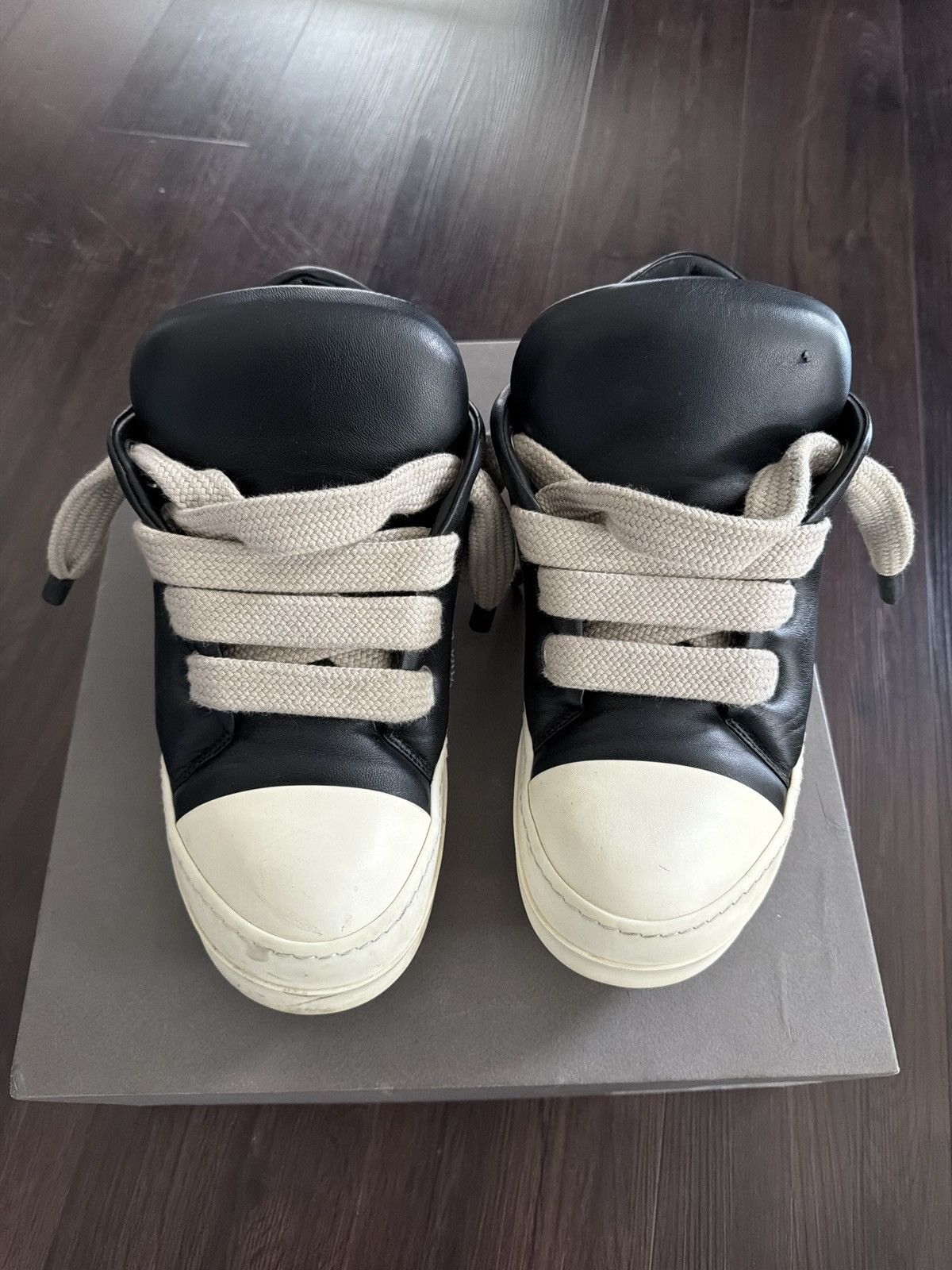 Rick Owens Rick Owens Black Milk Padded Jumbo Low Sneakers Size US 11 / EU 44 - 3 Thumbnail