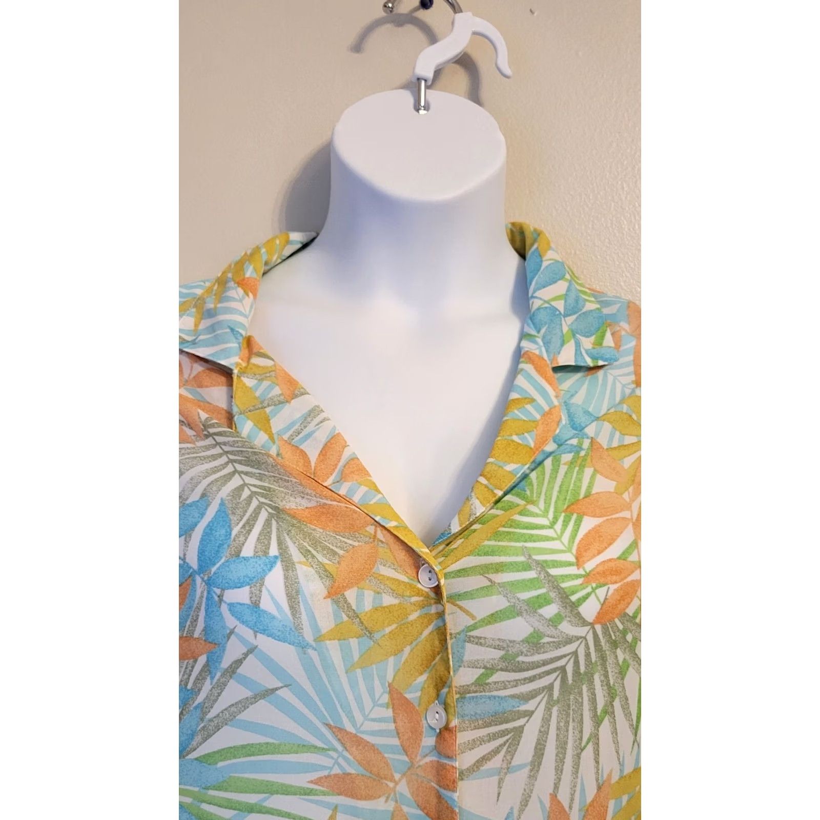 Vintage VINTAGE Cathy Daniels Blouse 2X Floral Polyester 3/4 Sleeve Collared Sheer Womens Plus Size XXL / US 16-18 / IT 52-54 - 3 Thumbnail