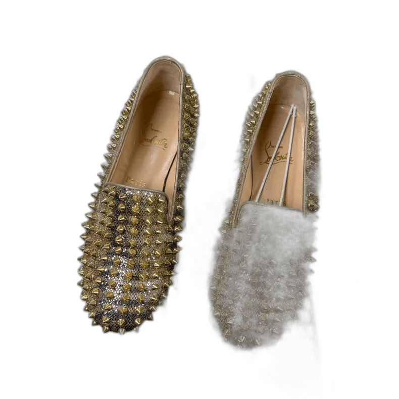 Valentino Gold Studded Slip-On Shoes for Women Size US 6 / IT 36 - 1 Thumbnail