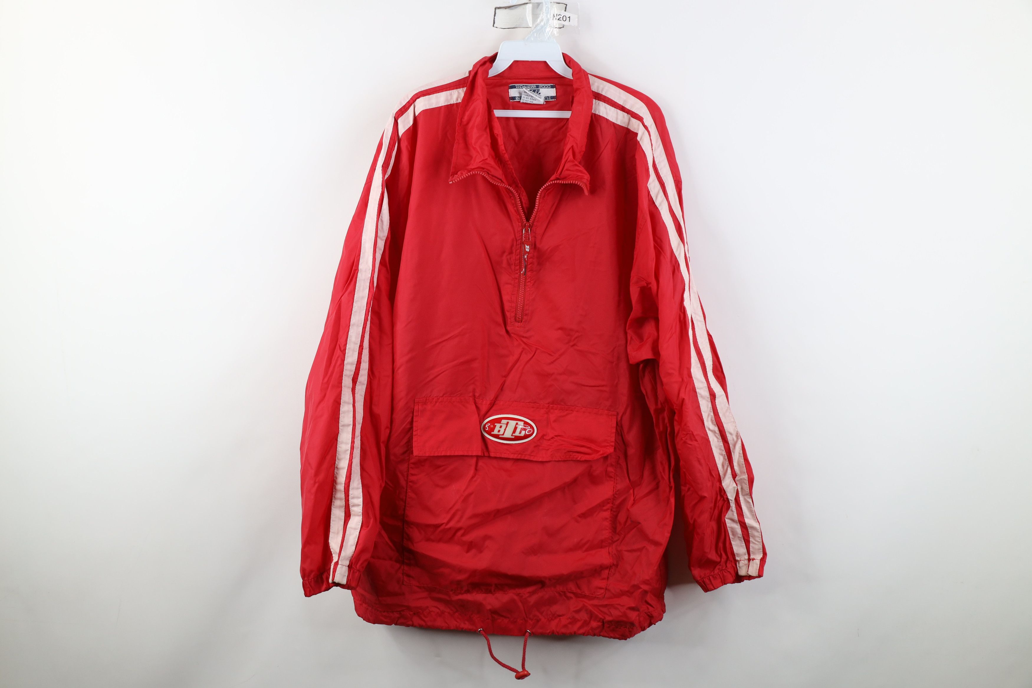 Vintage Vintage 90s Streetwear Anorak Windbreaker Jacket Red Size US XL / EU 56 / 4 - 1 Thumbnail
