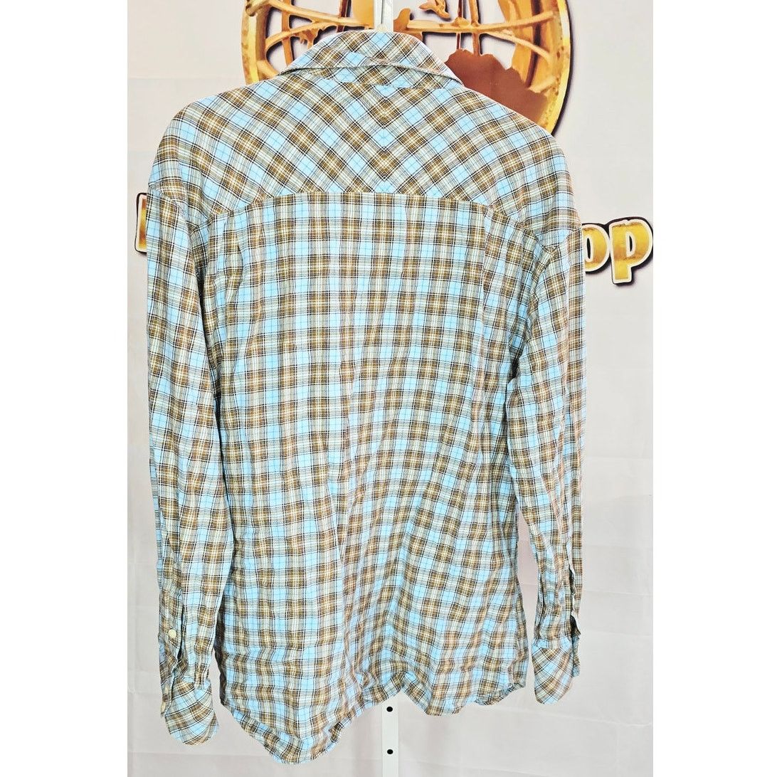 UNIONBAY Unionbay Brown Blue Plaid Cotton Button Down Shirt Size L Size US L / EU 52-54 / 3 - 2 Thumbnail