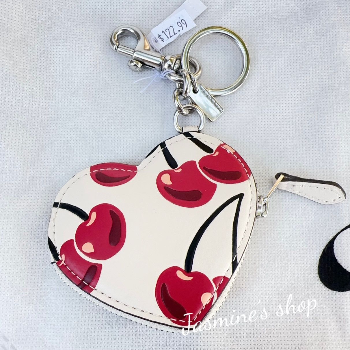 Coach NWT Coach CZ091 Coin Pouch Bag Charm With Cherry Print Size ONE SIZE - 4 Thumbnail