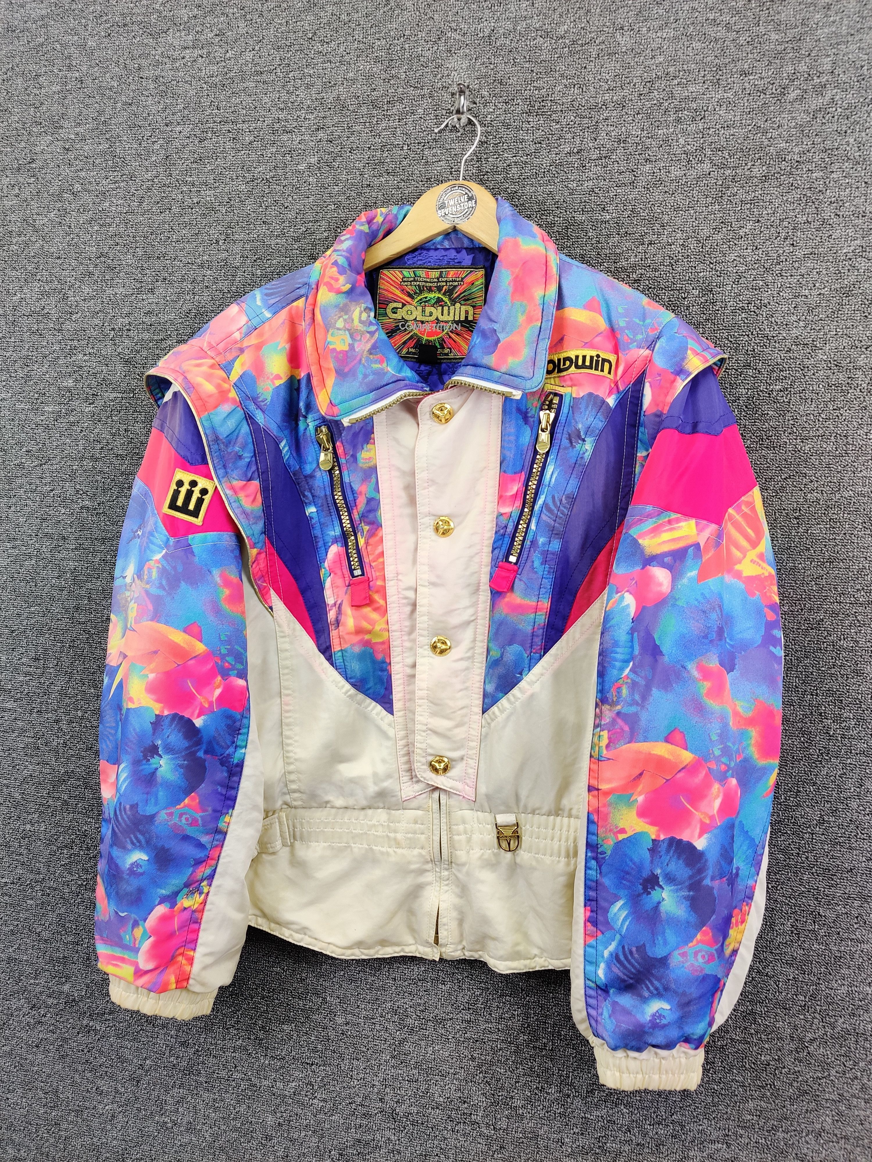 Goldwin Vintage Goldwin Floral Ski Bomber Jacket Nice Design Size US L / EU 52-54 / 3 - 2 Thumbnail