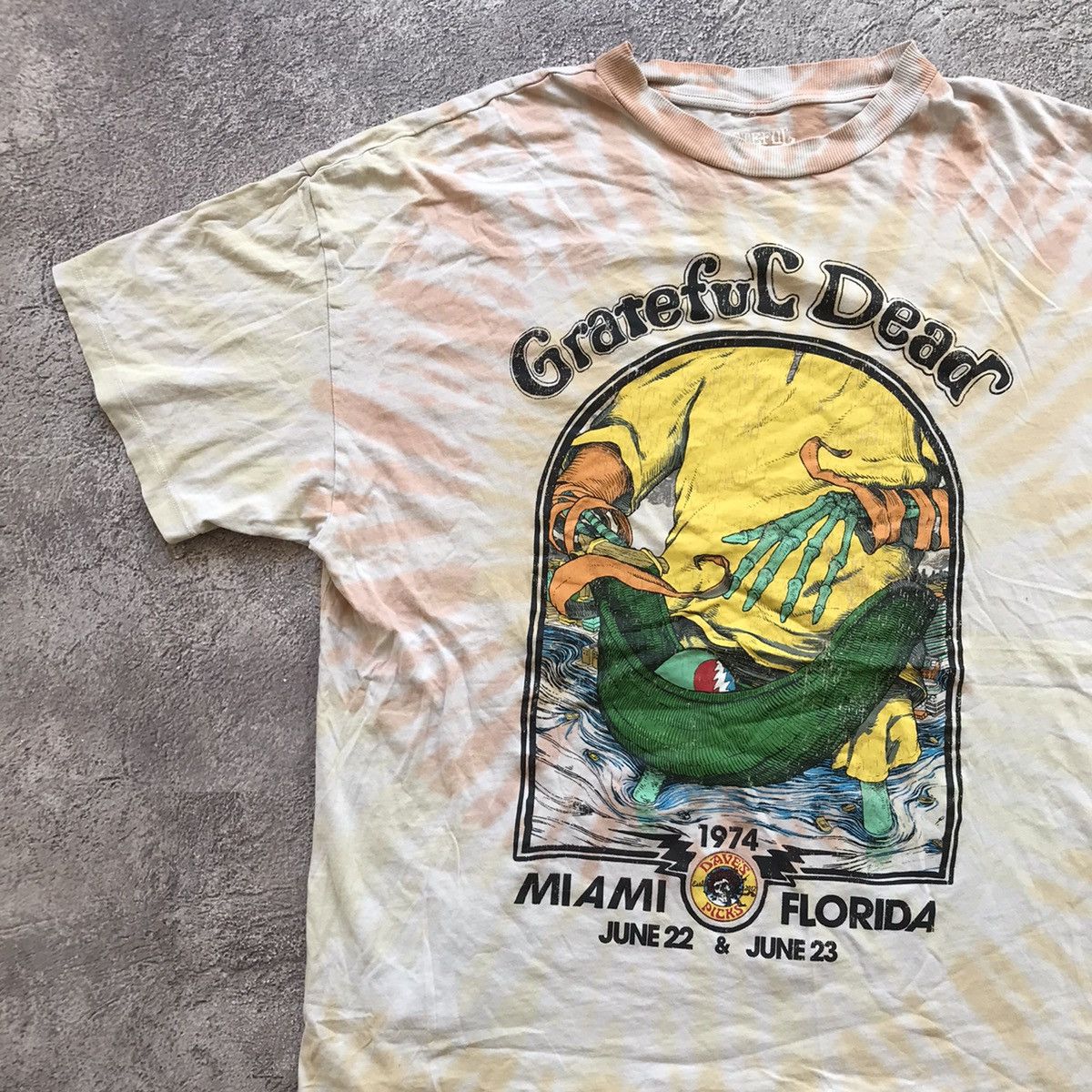 Vintage Vintage Grateful Dead Tie Dye Graphic Tee Miami Florida Y2K Size US XXL / EU 58 / 5 - 2 Thumbnail