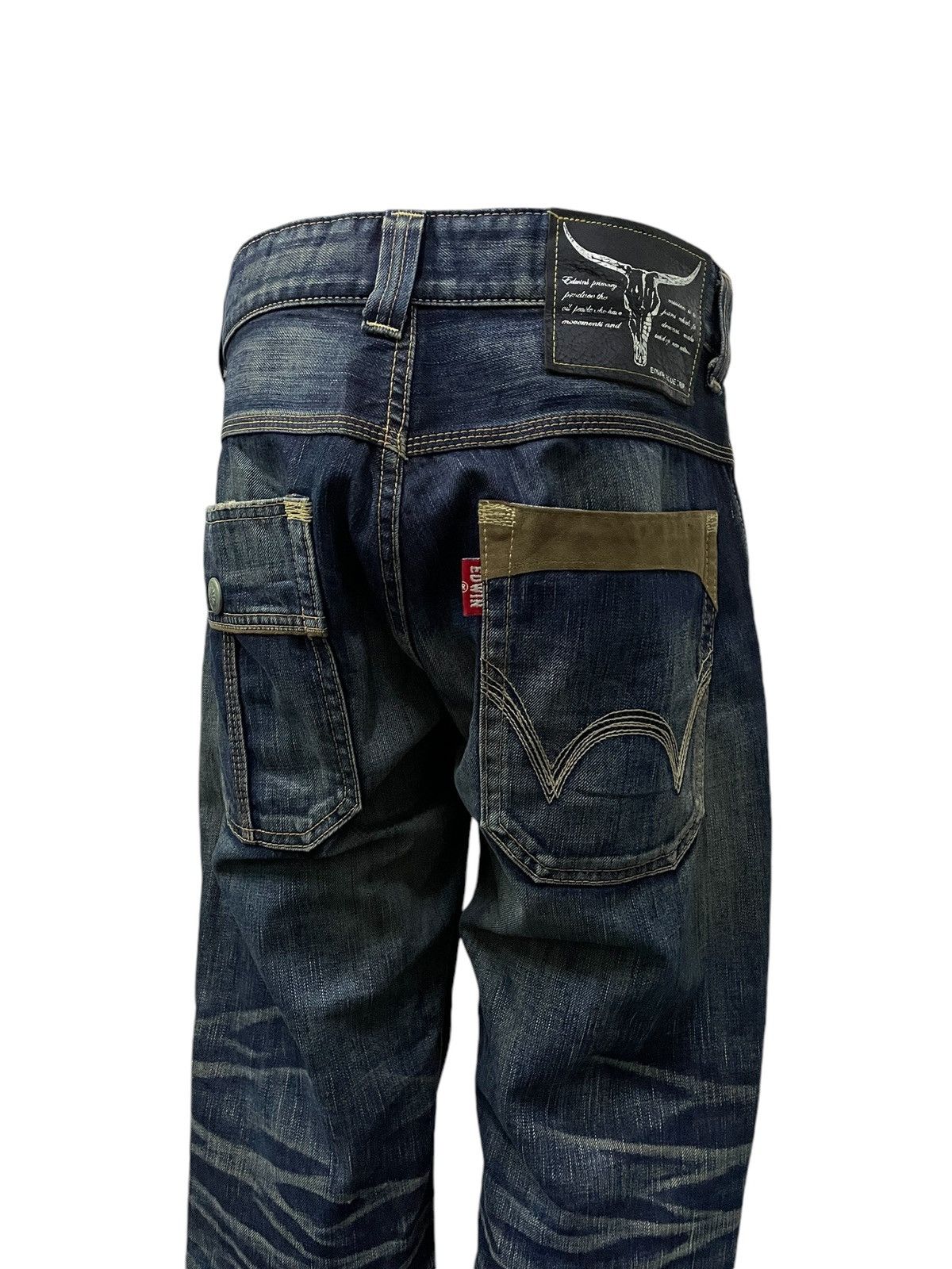 Edwin × Hysteric Glamour × Japanese Brand Edwin Bush Pocket Mud Wash Claw Mark Loose Denim Pants Size US 32 / EU 48 - 8 Thumbnail