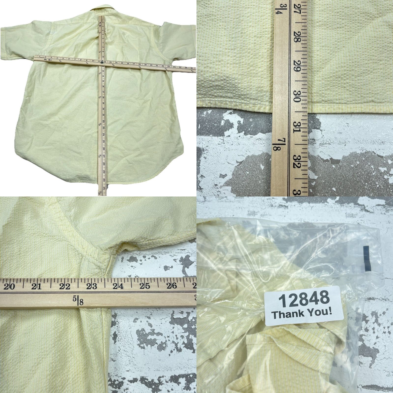 Ralph Lauren Ralph Lauren Shirt Men Large Yellow Seersucker Button Up Blake Classic Fit Pony Size US L / EU 52-54 / 3 - 8 Thumbnail
