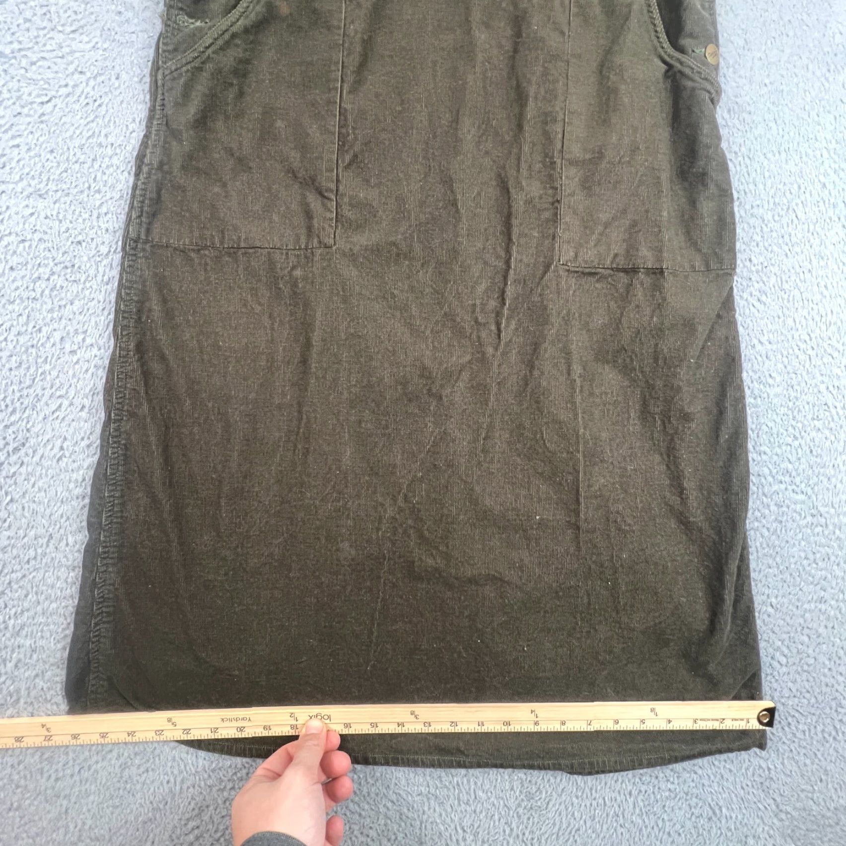 Disney VINTAGE Disney Winnie the Pooh Embroidered Green Corduroy Overall Dress XL Size 40" / US 18 - 6 Thumbnail