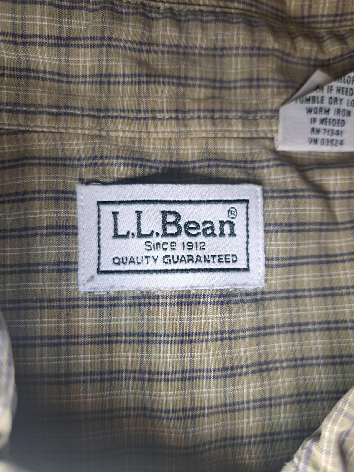 L.L. Bean BIG & TALL LL Bean Button Up Shirt Mens XXL Plaid Green Size US XXL / EU 58 / 5 - 2 Thumbnail
