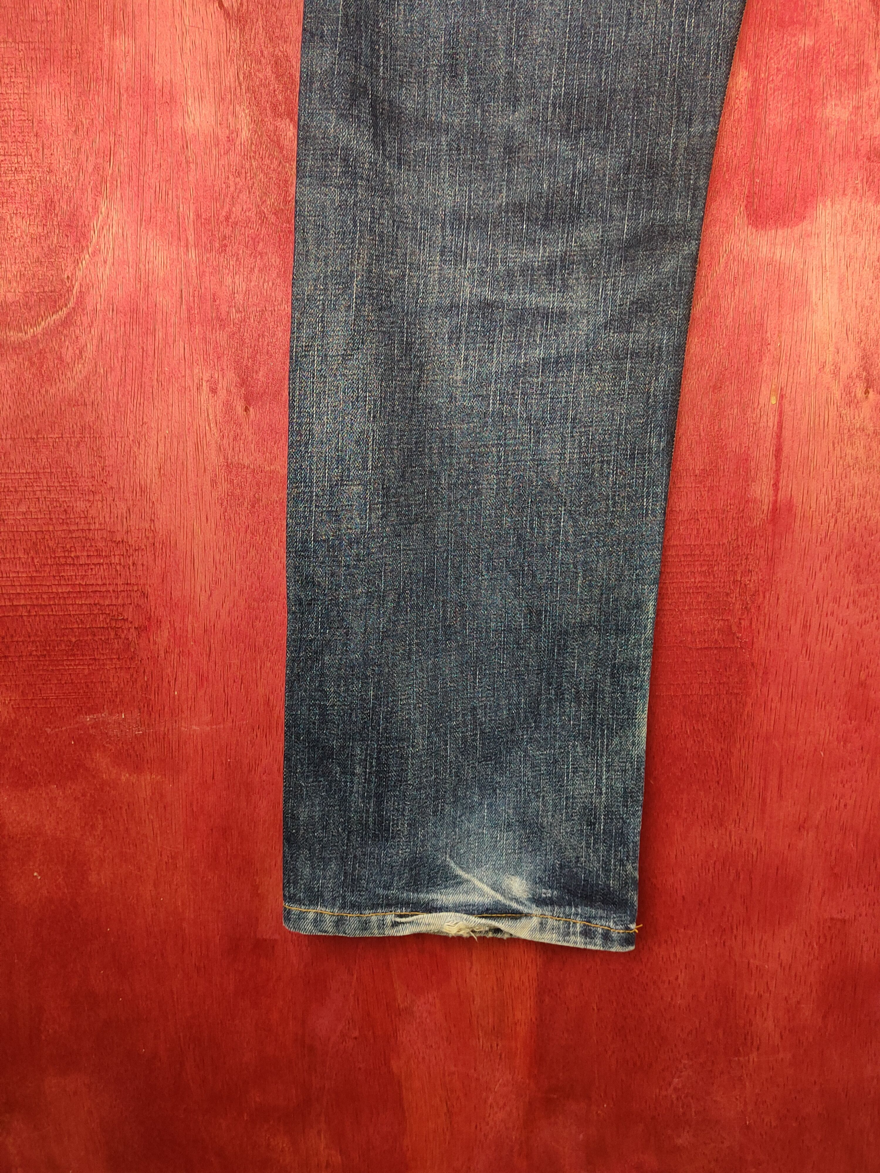 Japanese Brand Uniqlo Dark Blue Distressed Ripped Jeans #S1678 Size US 32 / EU 48 - 11 Thumbnail