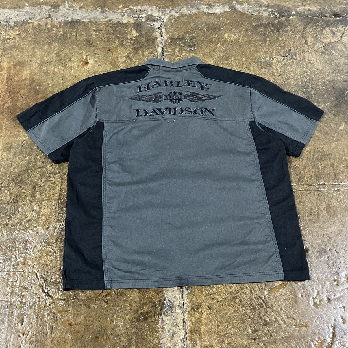 Harley Davidson × Vintage Harley Davidson Vintage Y2K Mechanic Button Up Shirt Biker Size US XXL / EU 58 / 5 - 8 Thumbnail