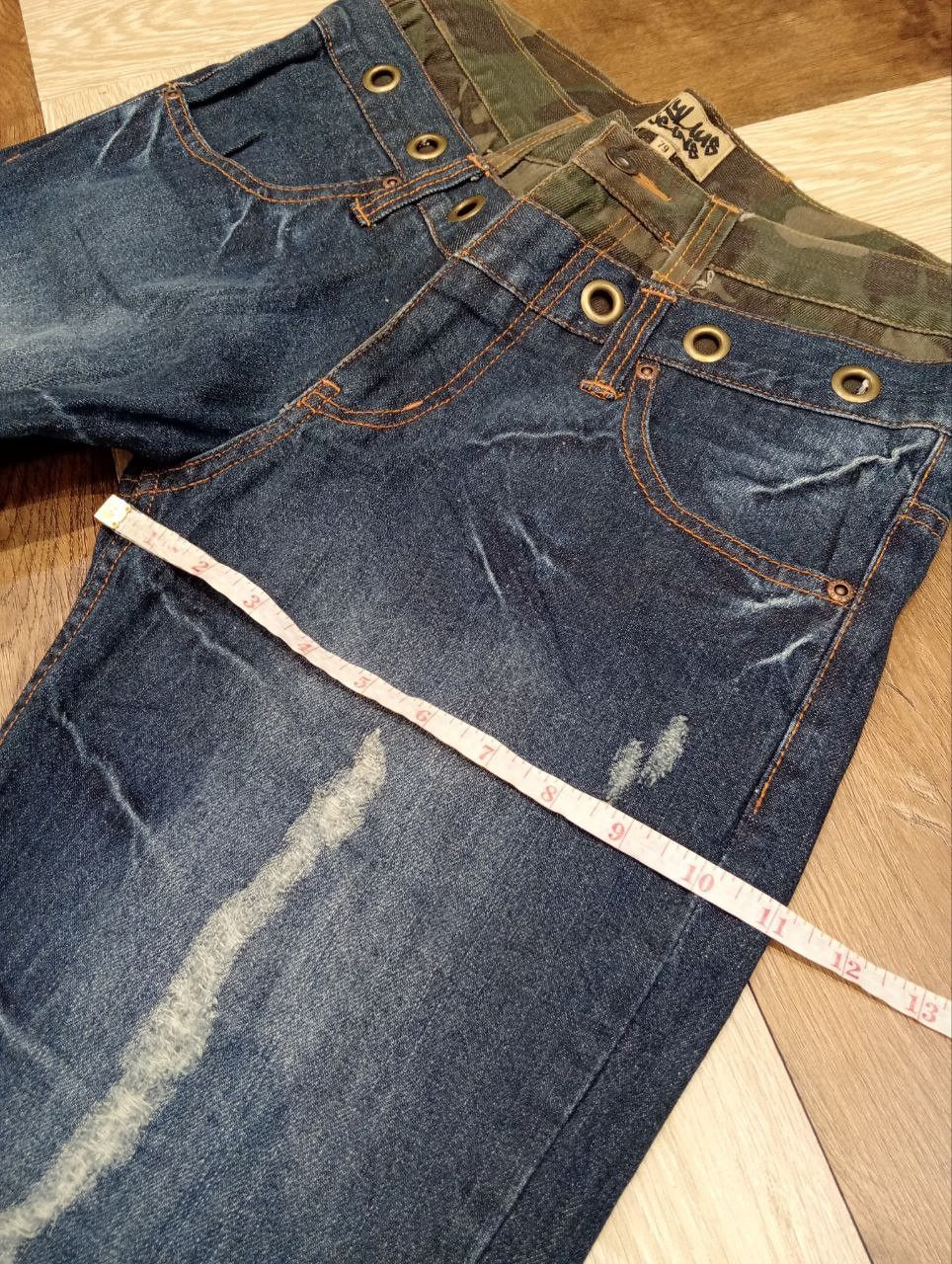 If Six Was Nine JAPANESE NYLAUS DOUBLE WAIST FLARED JEANS Size US 31 - 15 Thumbnail