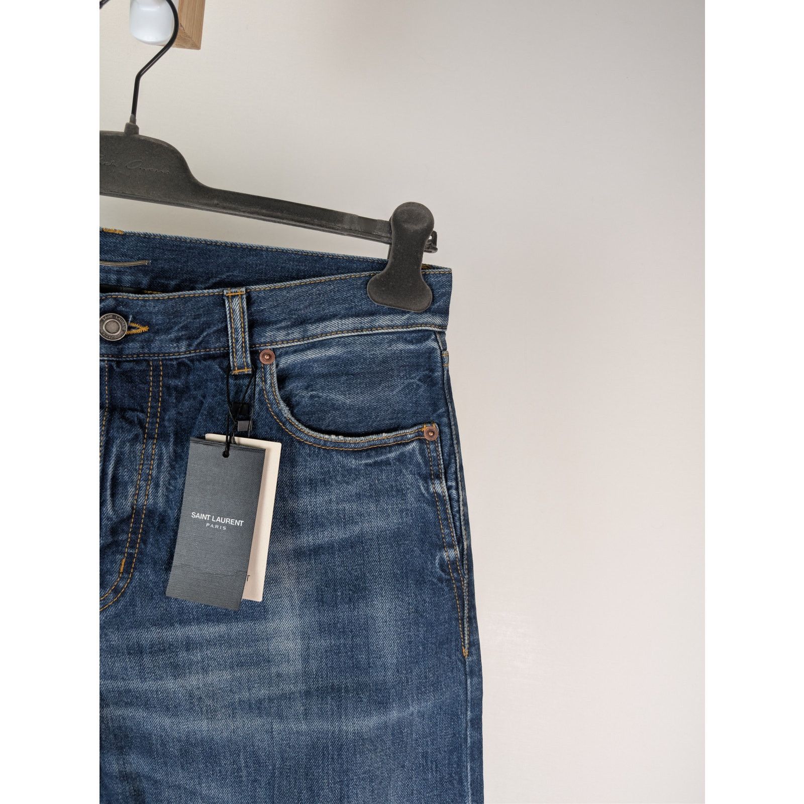 Saint Laurent Paris o1rshd1 Relaxed Straight Denim Jeans in Deauville Beach Blue Size US 34 / EU 50 - 4 Thumbnail