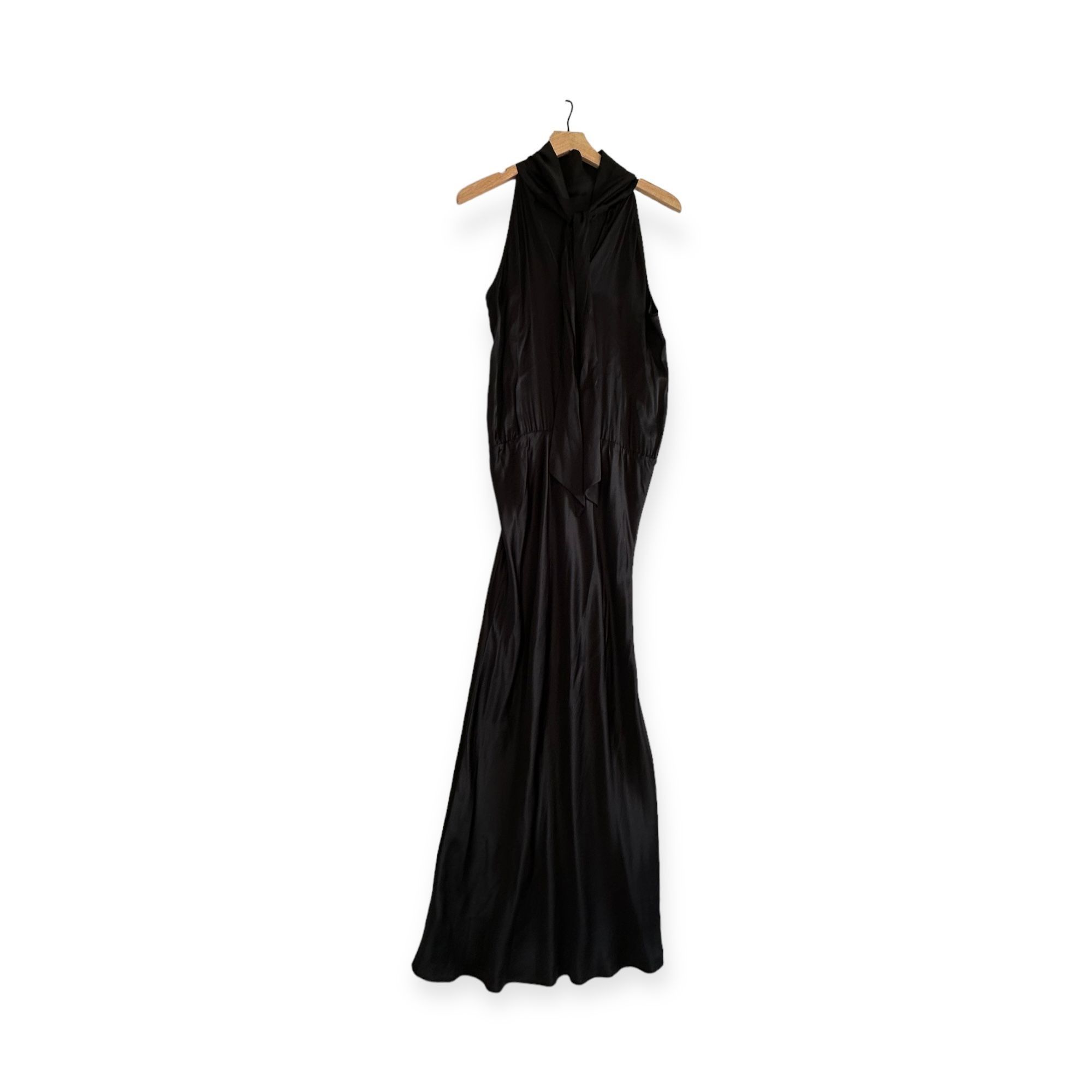 Generation Love Generation Love Arie Black Silk Maxi Dress, Size M, NWT, Hal Size M / US 6-8 / IT 42-44 - 2 Thumbnail