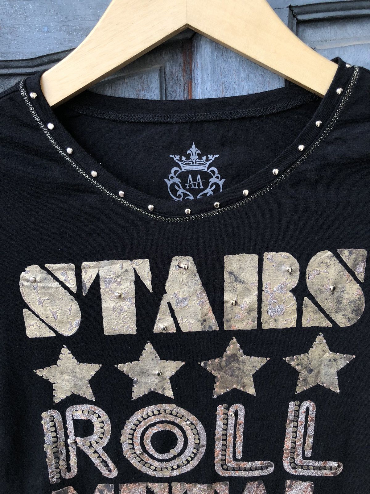 If Six Was Nine Japanese Studded Stars Roll Metal Rocker Poem Badass Style Size M / US 6-8 / IT 42-44 - 6 Thumbnail