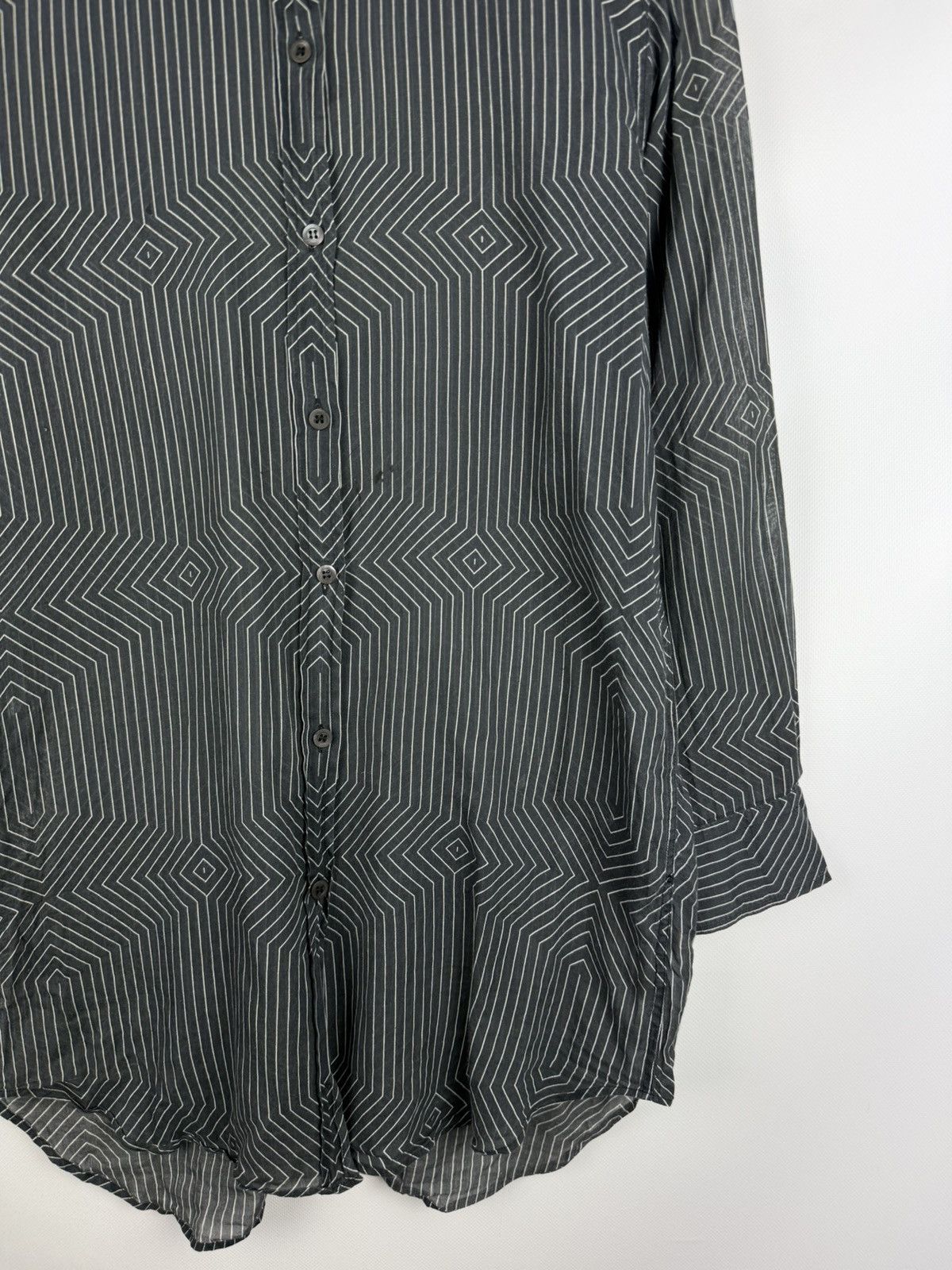 Dries Van Noten Dries Van Noten Geometric Patter Long Sleeve Shirt Dress Size XS / US 0-2 / IT 36-38 - 6 Thumbnail