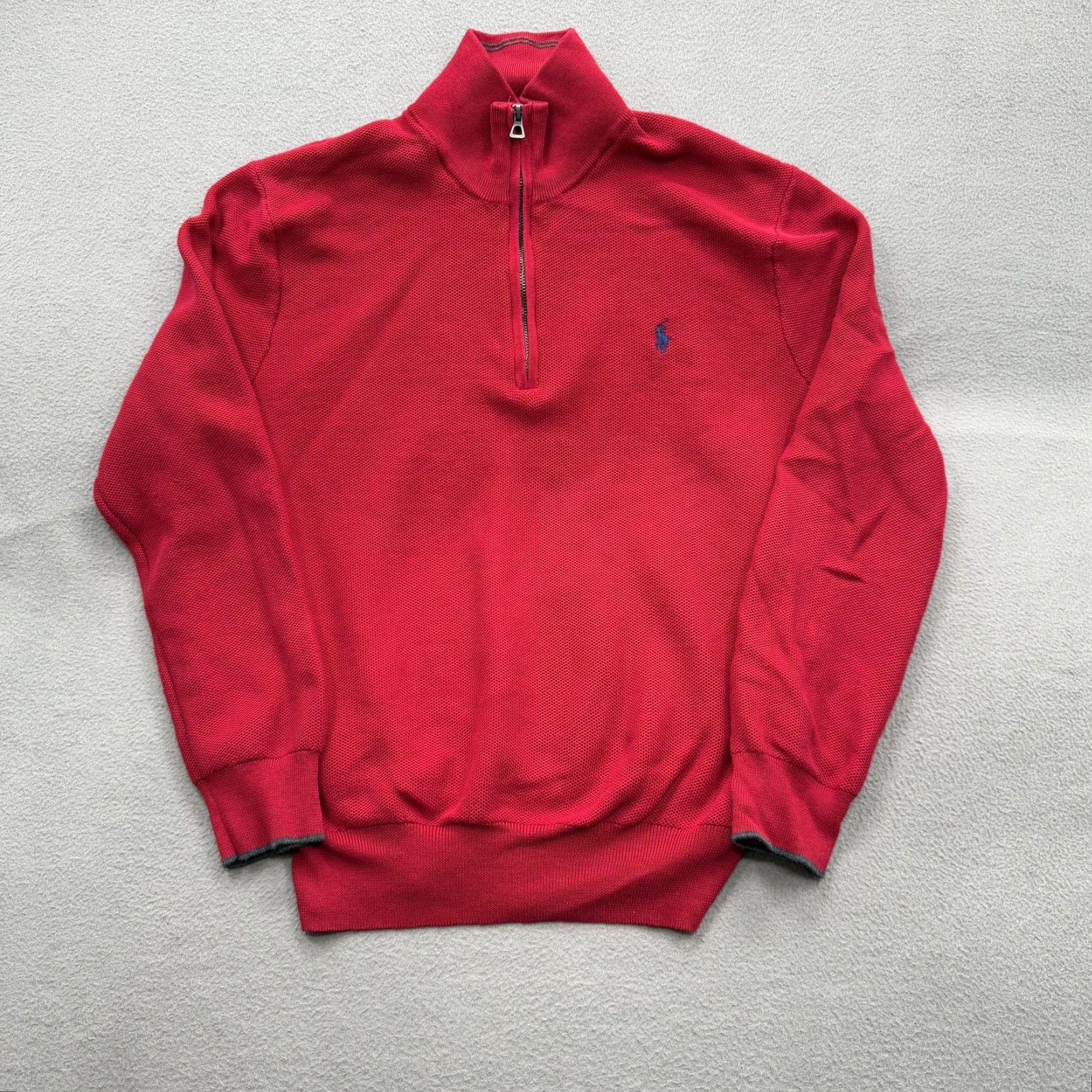 Polo Ralph Lauren VINTAGE Polo Ralph Lauren Sweater Mens XL Red Half Zip Pima Cotton Mock Neck Pullover Size US XL / EU 56 / 4 - 2 Thumbnail
