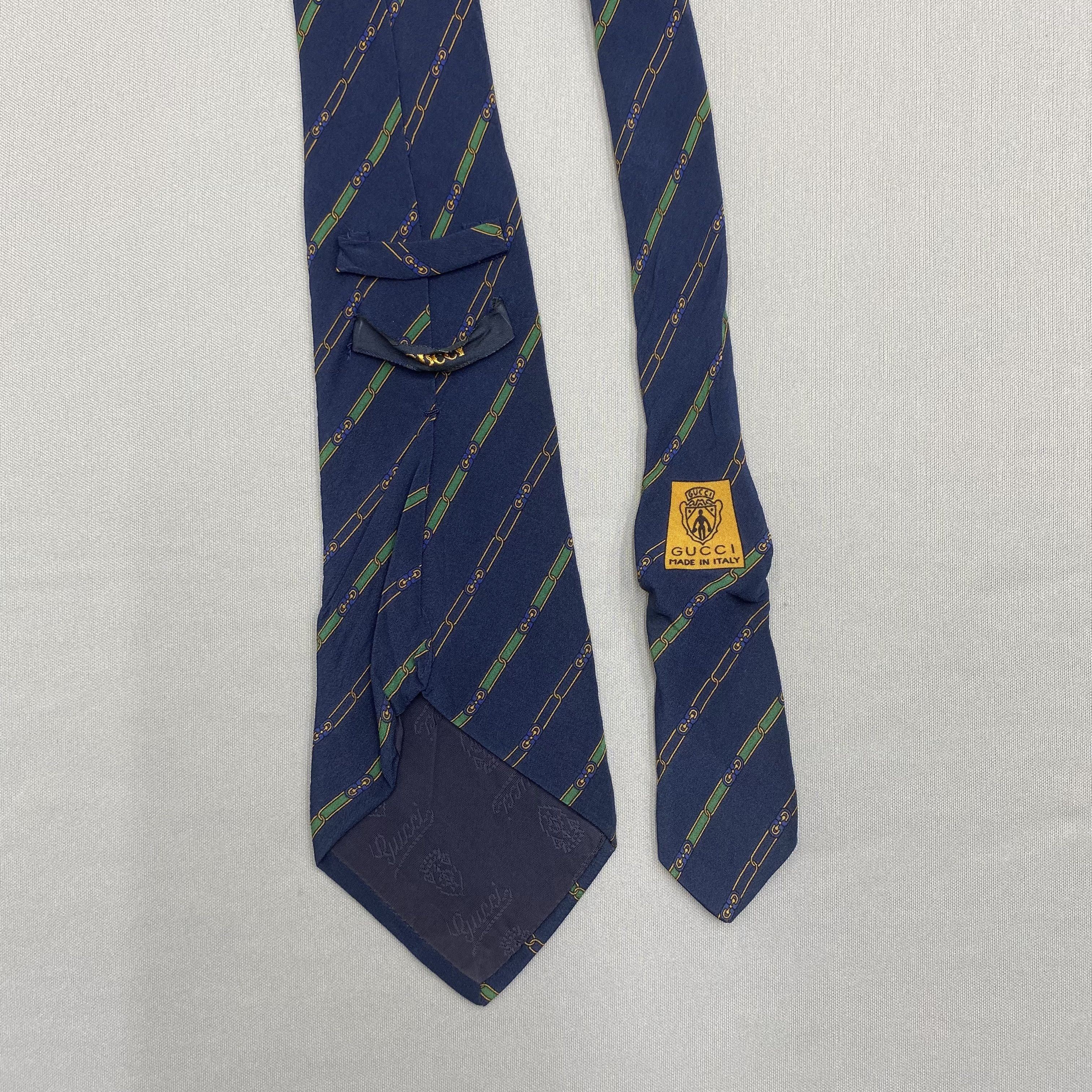 Japanese Brand Vintage Gucci SILK Necktie Cravate Pure Silk Neck Tie Size ONE SIZE - 7 Thumbnail