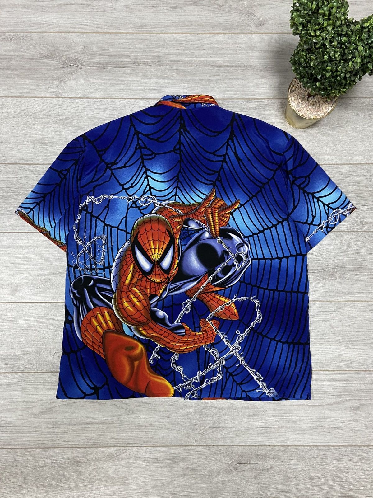 Marvel Comics Spider Man made in Korea RARE overprint web shirt Size US XXL / EU 58 / 5 - 5 Thumbnail