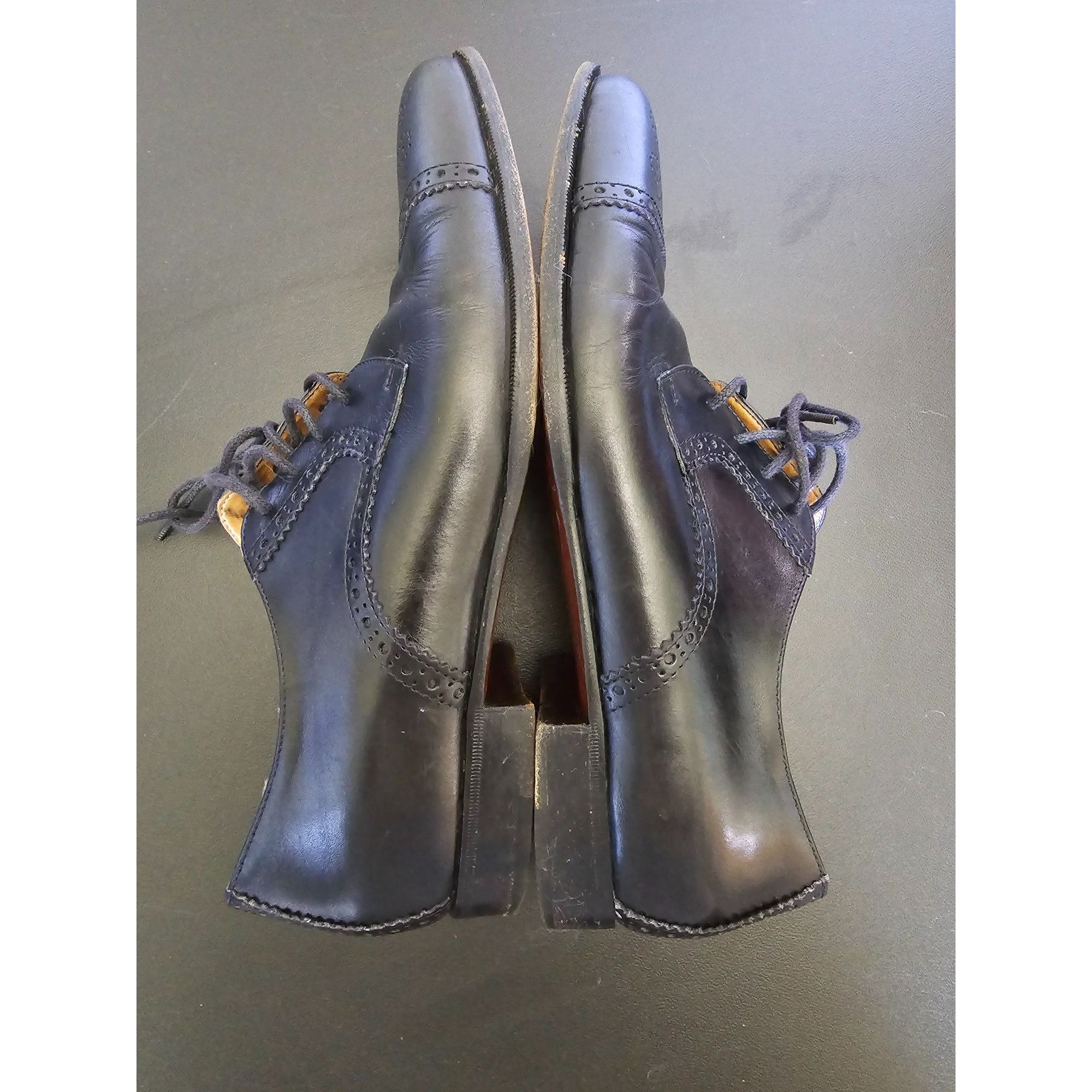 Polo Ralph Lauren Polo Ralph Lauren Mens Black Leather Brogue Dress Shoes Size Size US 8.5 / EU 41-42 - 4 Thumbnail