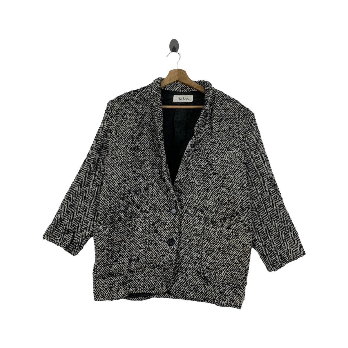 Japanese Brand Vintage PRE BOIS Japanese Brand Herringbone Wool Blazer Coat Size M / US 6-8 / IT 42-44 - 4 Thumbnail