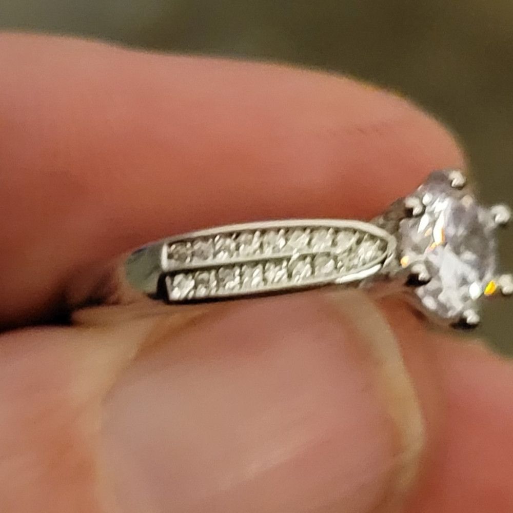 Other GRA Moissanite Diamond Adjustable Ring Sterling Silver Size ONE SIZE - 6 Thumbnail