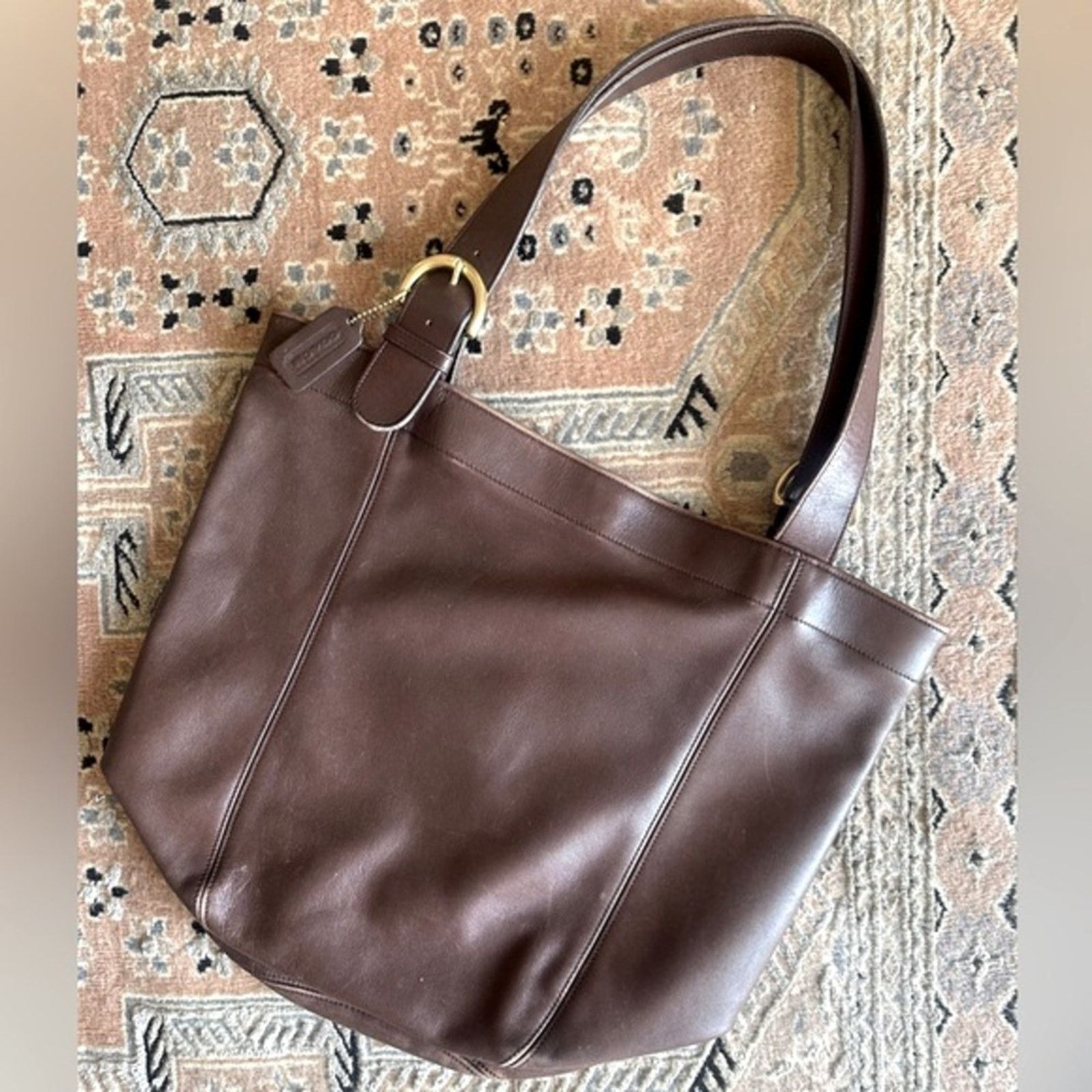 Coach COACH Vintage Duffle Soho XL Vermillion Brown Leather Purse Size ONE SIZE - 2 Thumbnail