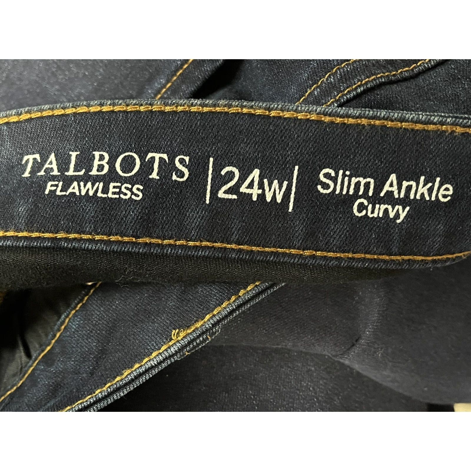 Talbots NEW Talbots Flawless Slim Ankle Jeans 24W Plus Dark Wash Women's Size 42" / US 20 - 5 Thumbnail