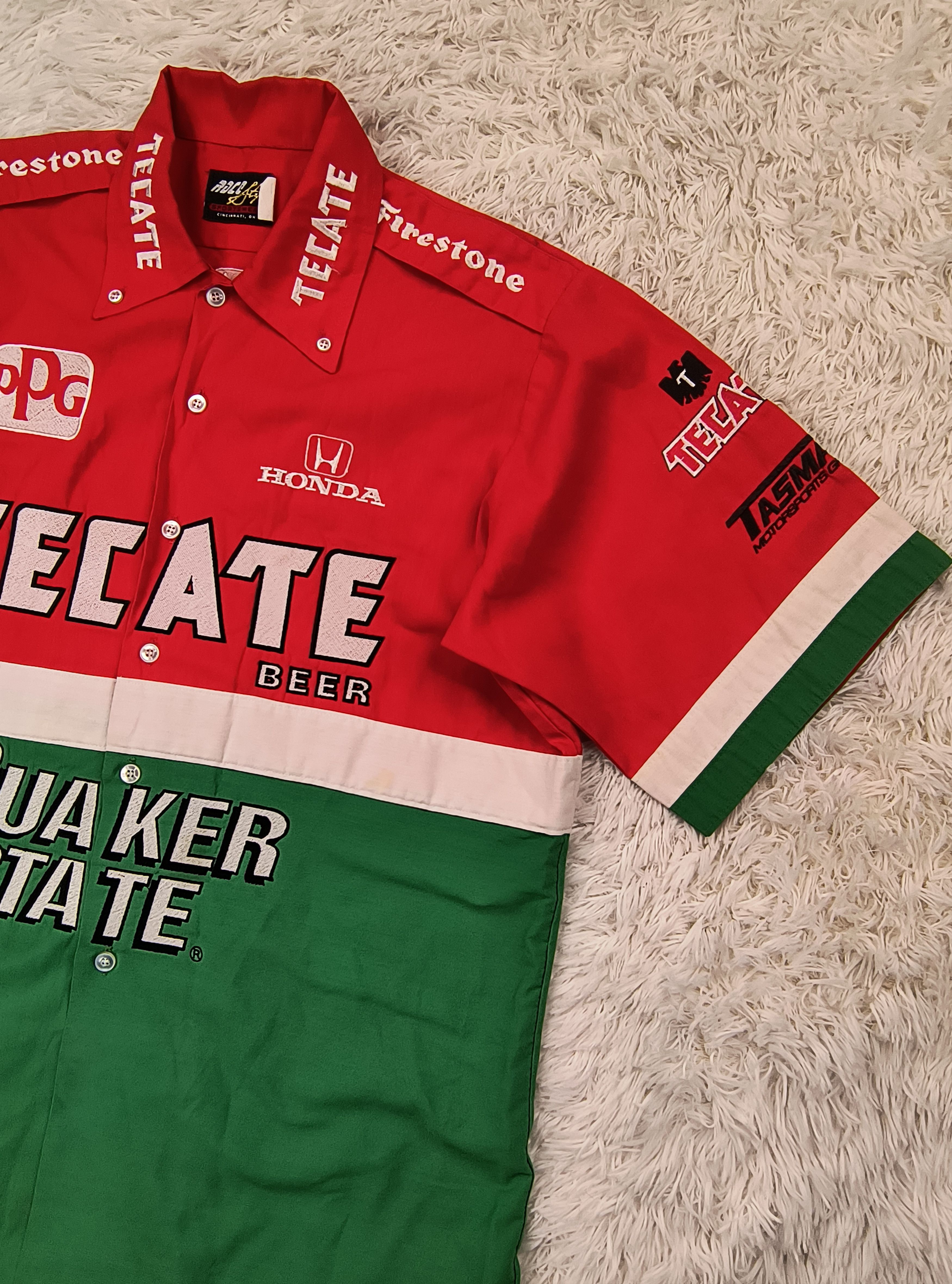 Vintage Vintage Adrian Fernandez Quaker State tecate button shirt Size US L / EU 52-54 / 3 - 3 Thumbnail