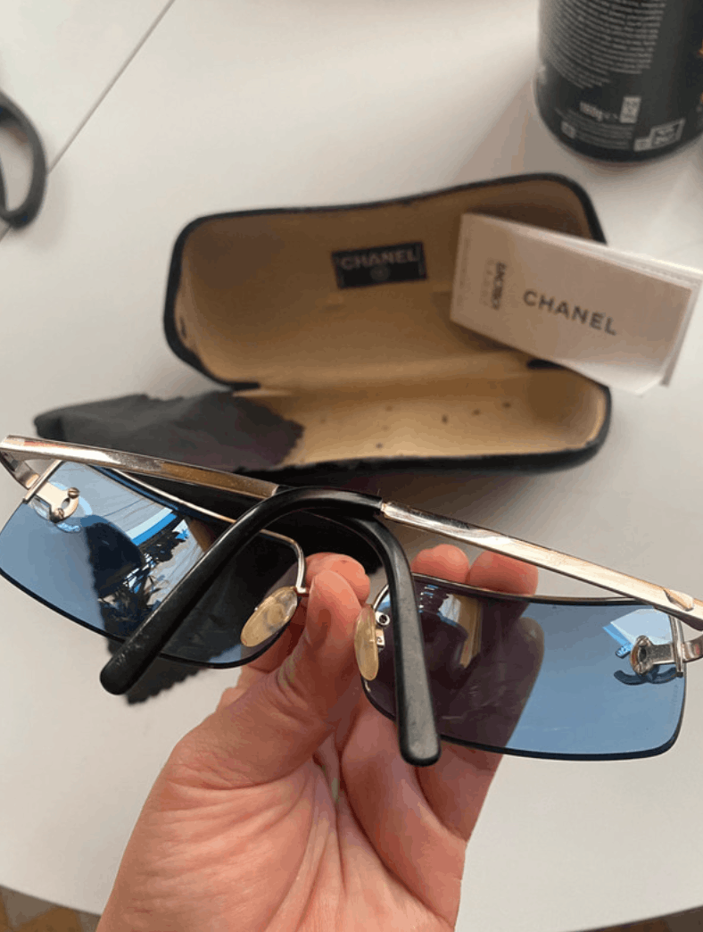 Chanel × Vintage CHANEL SUNGLASSES 4104 LOGO ICONIC 4017 Mask RI967 Size ONE SIZE - 4 Thumbnail