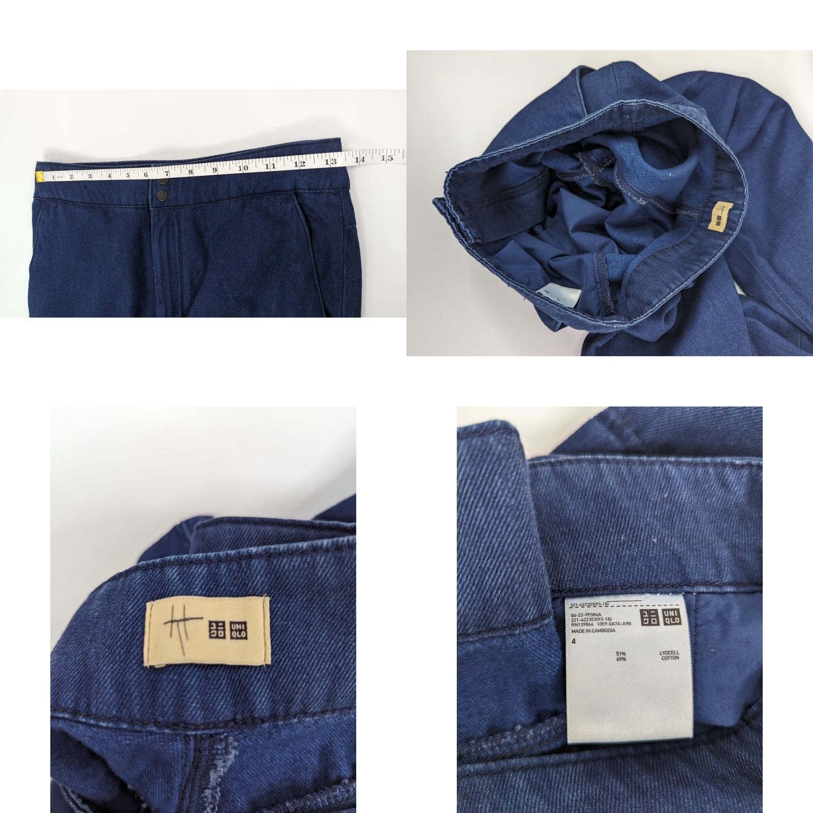 Uniqlo Uniqlo Jeans Women Indigo Wide-Leg Navy Blue Pants Size 4 5-Pocket Denim Cotton Regular Style 422303 Size 27" / US 4 / IT 40 - 8 Thumbnail
