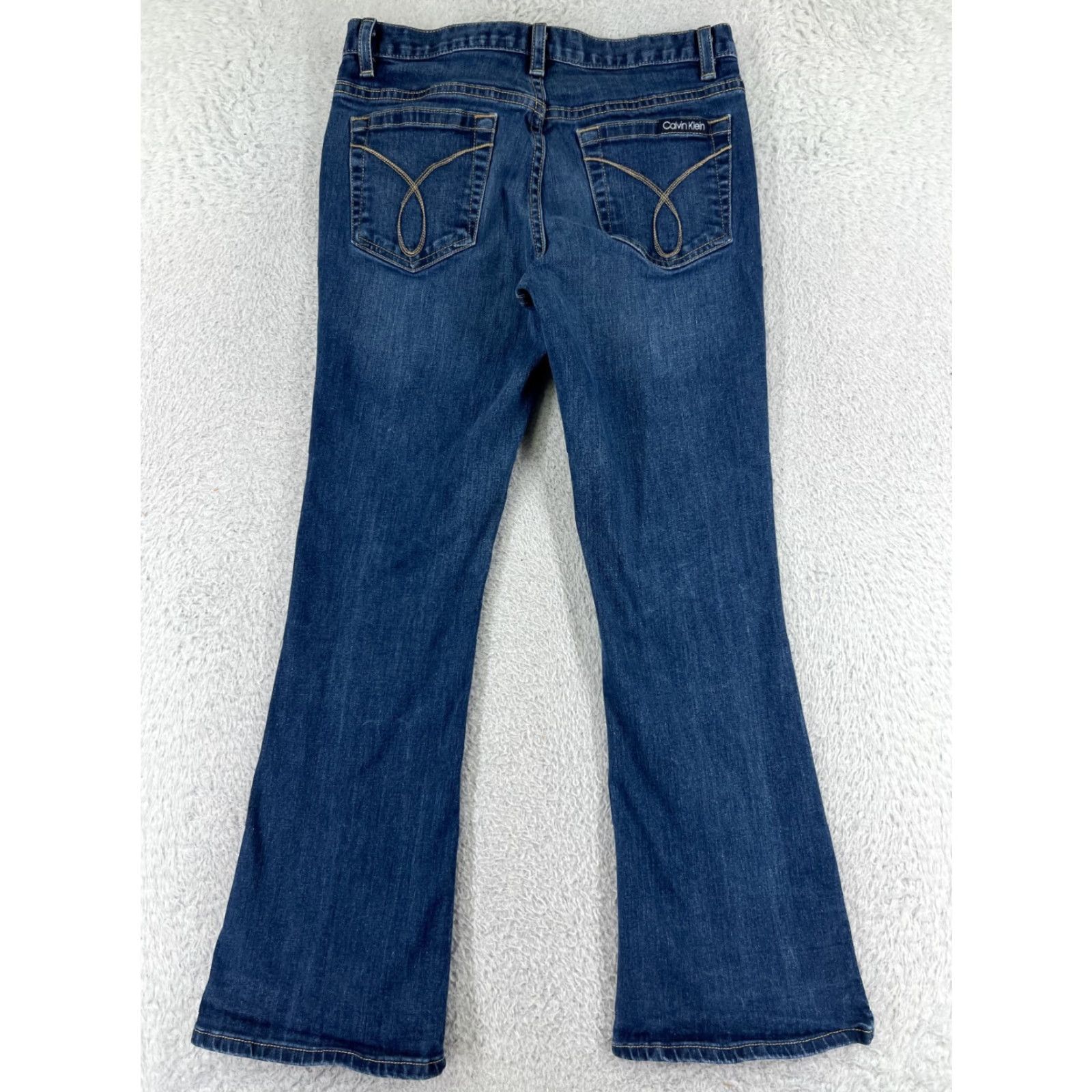 Calvin Klein Calvin Klein Jeans Women 6 Blue Denim Flared Medium Wash 28 Inseam 5-Pocket Distressed Zip Rise Cotton Blend Modern Classic Womens Size 28" / US 6 / IT 42 - 2 Thumbnail