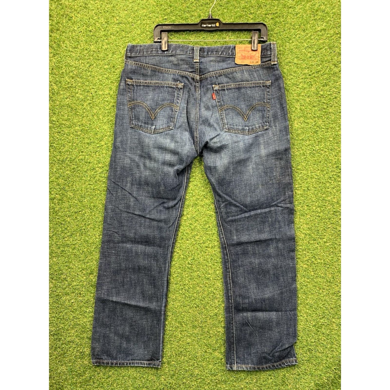 Levi's Levis 501 Jeans Mens 36x30 Dark Wash Denim Pants Button Fly Western Wear Y2K Levi's 501 Series Slim Straight 5-Pocket Blue Cotton Denim Size US 36 / EU 52 - 2 Thumbnail