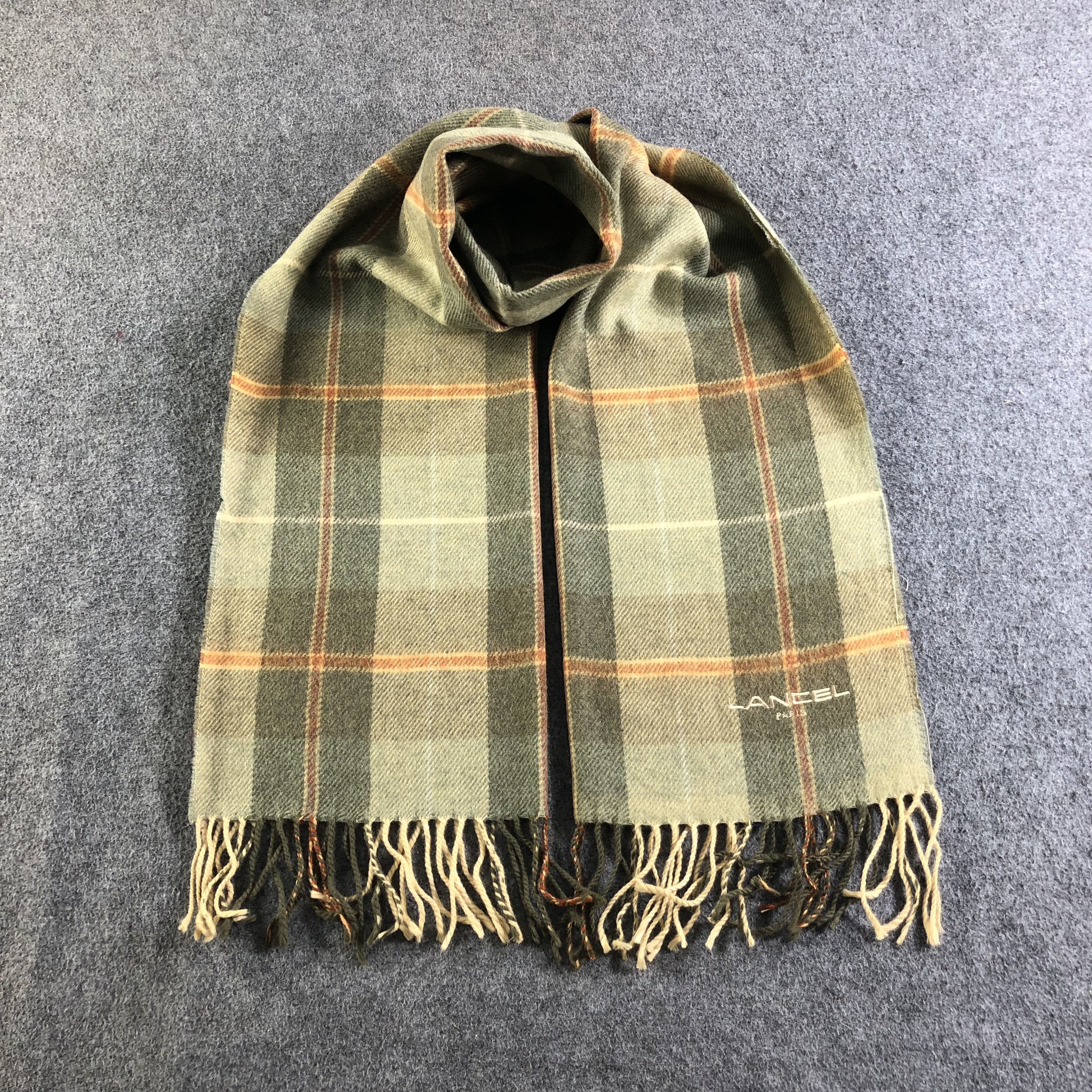 Lancel Lancel Tartan Wool Scarf Muffler Neckwear V2142 Size ONE SIZE - 1 Thumbnail