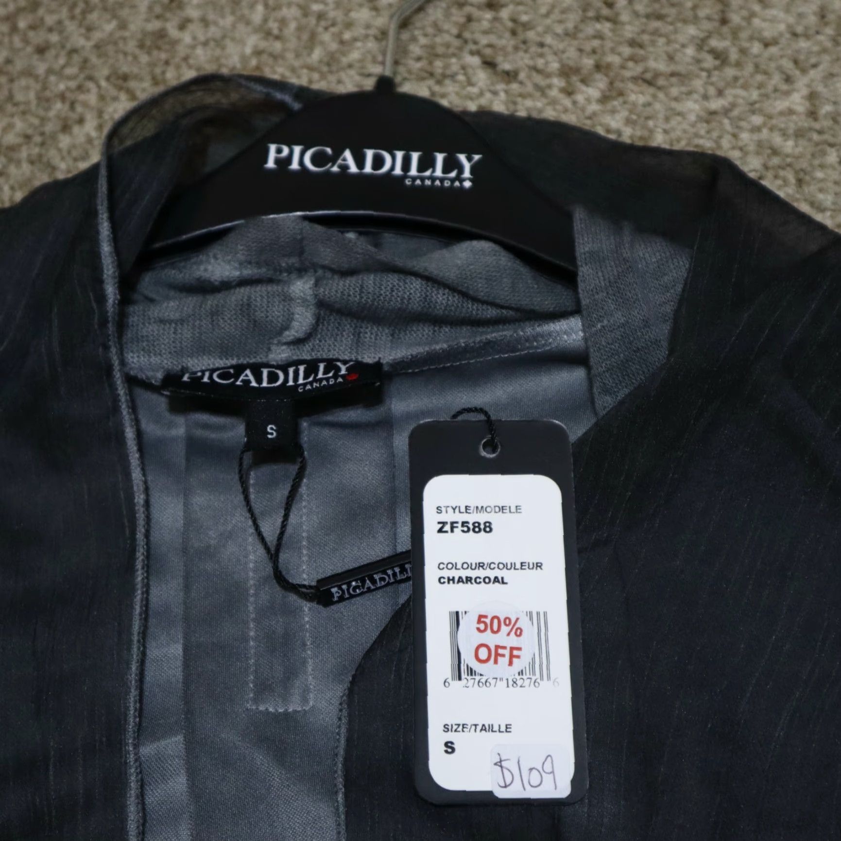 Vintage Picadilly Cardigan Blouse Women's S Black Floral 3/4 Sleeve Sheer Knit Tunic Dressy Fall Spring Winter Size S / US 4 / IT 40 - 3 Thumbnail