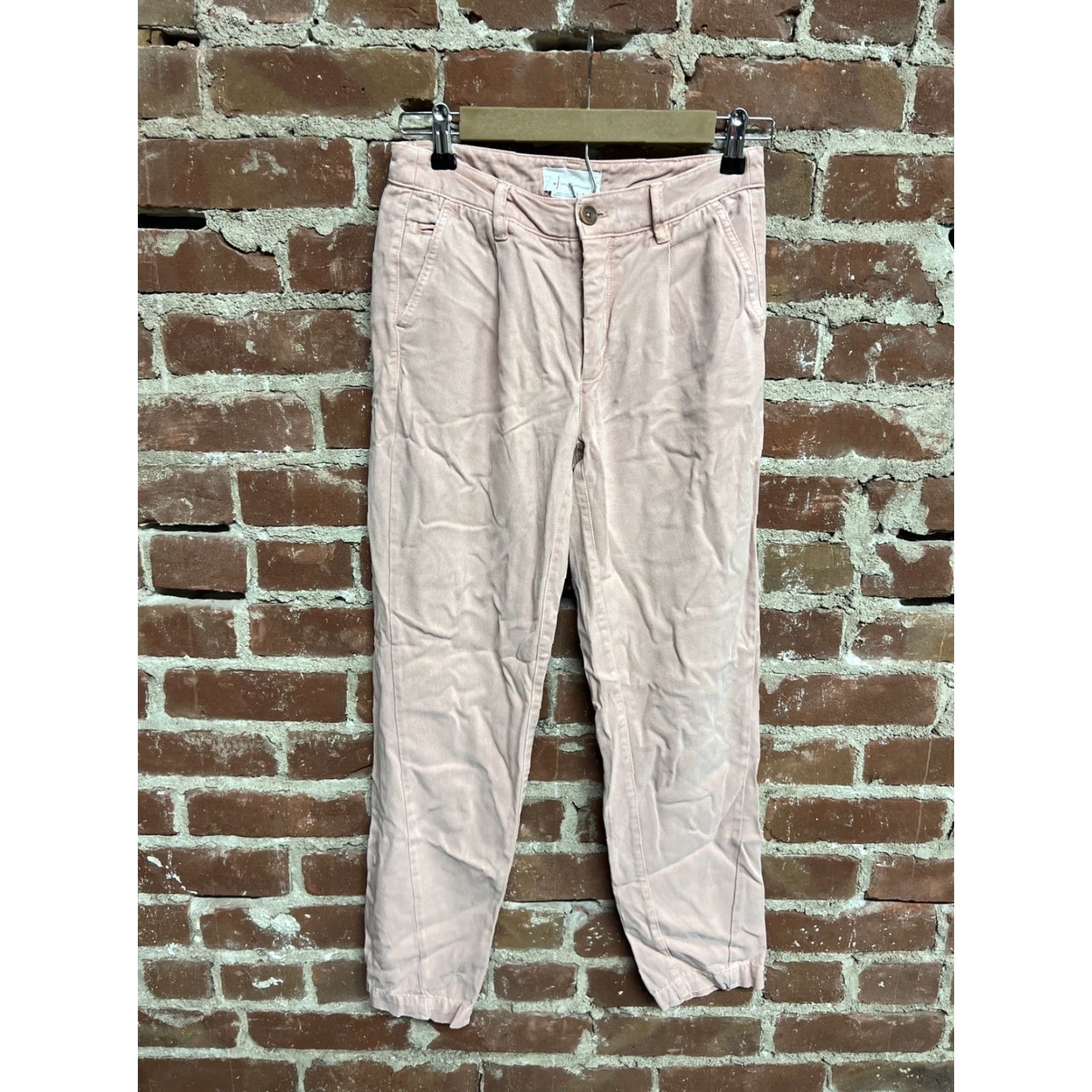 Anthropologie Anthropologie Pants Womens 27 Pink Tapered Lyocell Pleated Crop Fall Spring Summer Winter Size 42" / US 20 - 2 Thumbnail