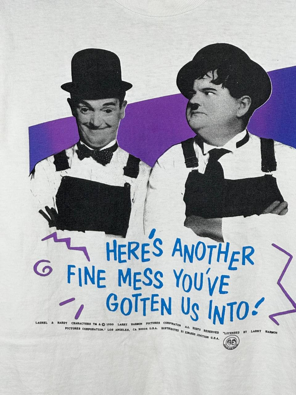 Vintage 90s Laurel & Hardy Another Mess You’ve Gotten Me Into Tee Size US L / EU 52-54 / 3 - 4 Thumbnail
