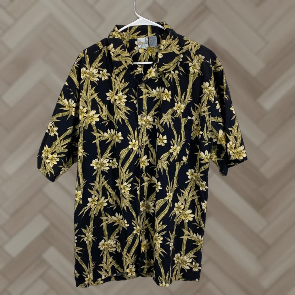 Vintage VINTAGE OP Hawaiian Shirt Men's XL Short Sleeve Button Front Black Cotton Aloha Floral Camp 612 Size US XL / EU 56 / 4 - 1 Thumbnail