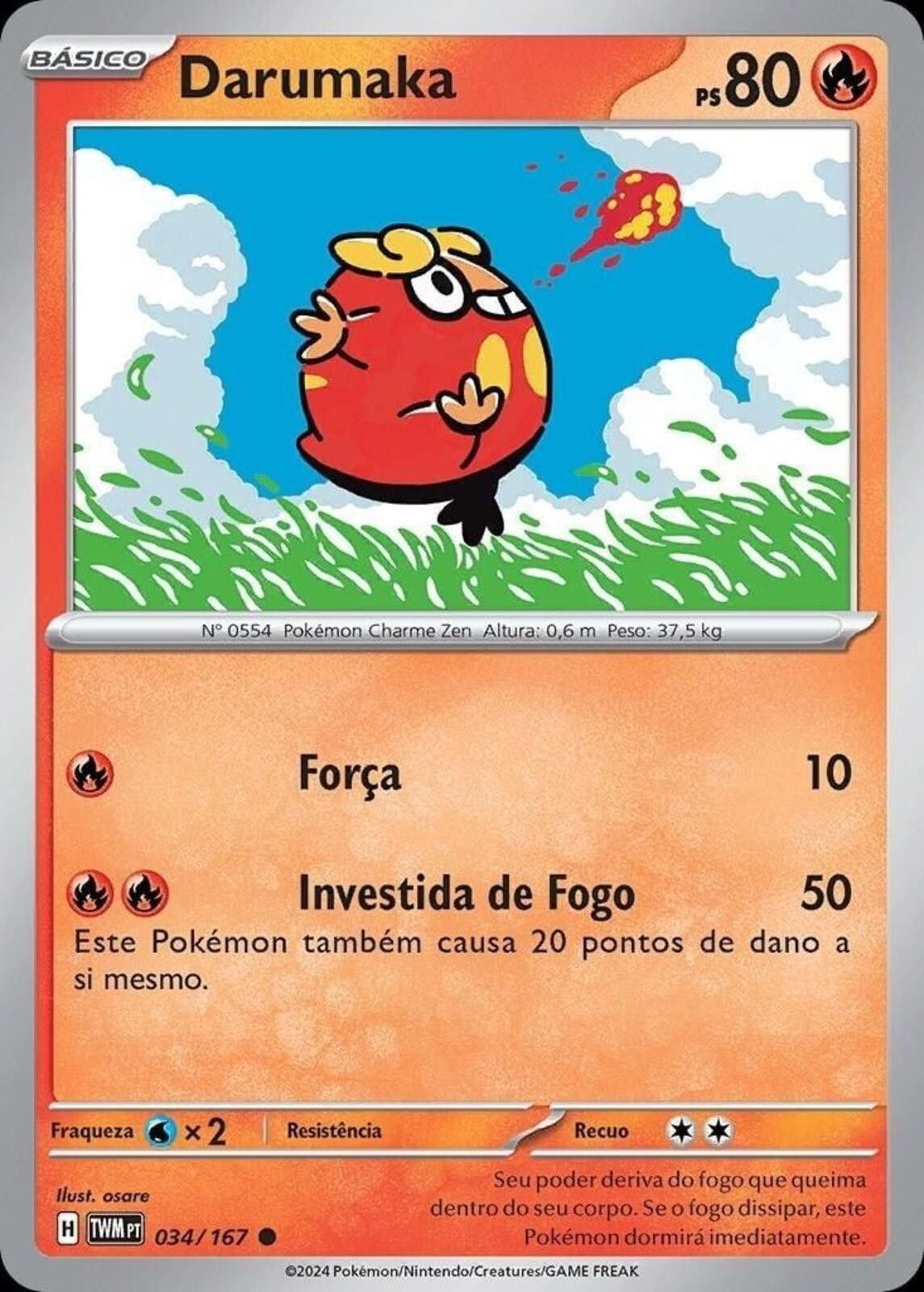 Pokemon Darumaka #034/167 Size ONE SIZE - 1 Thumbnail