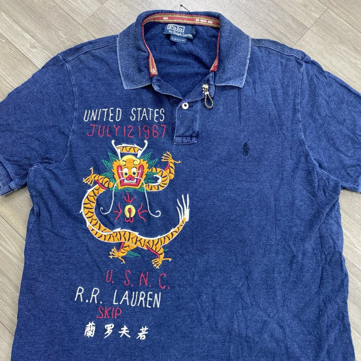 Polo Ralph Lauren Rare Polo Ralph Lauren U.S.N.C Dragon Embroidered Polo Shirt Size US XL / EU 56 / 4 - 2 Thumbnail
