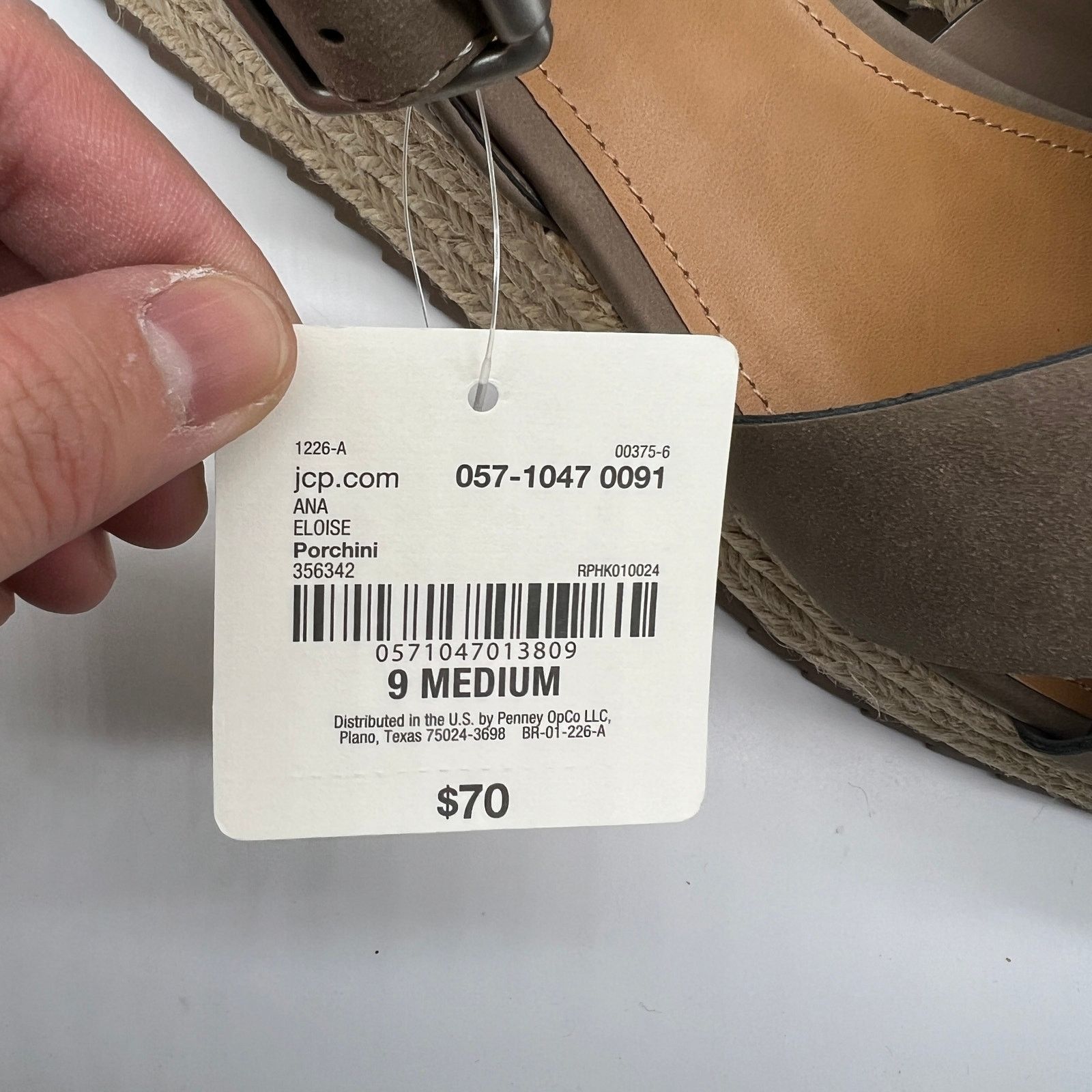Other a.n.a Womens Eloise Wedge Sandals Porchini Brown Size US 9 / IT 39 - 12 Thumbnail