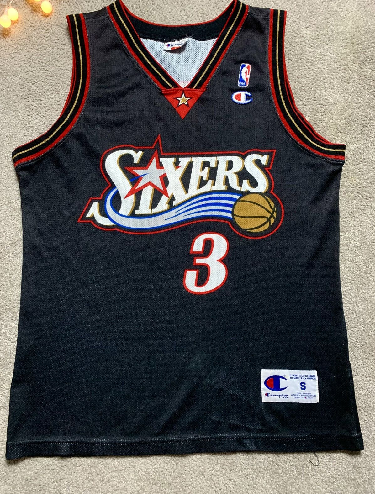 Champion Vintage Champion sixers #3 iverson NBA very rare grail Size US S / EU 44-46 / 1 - 2 Thumbnail