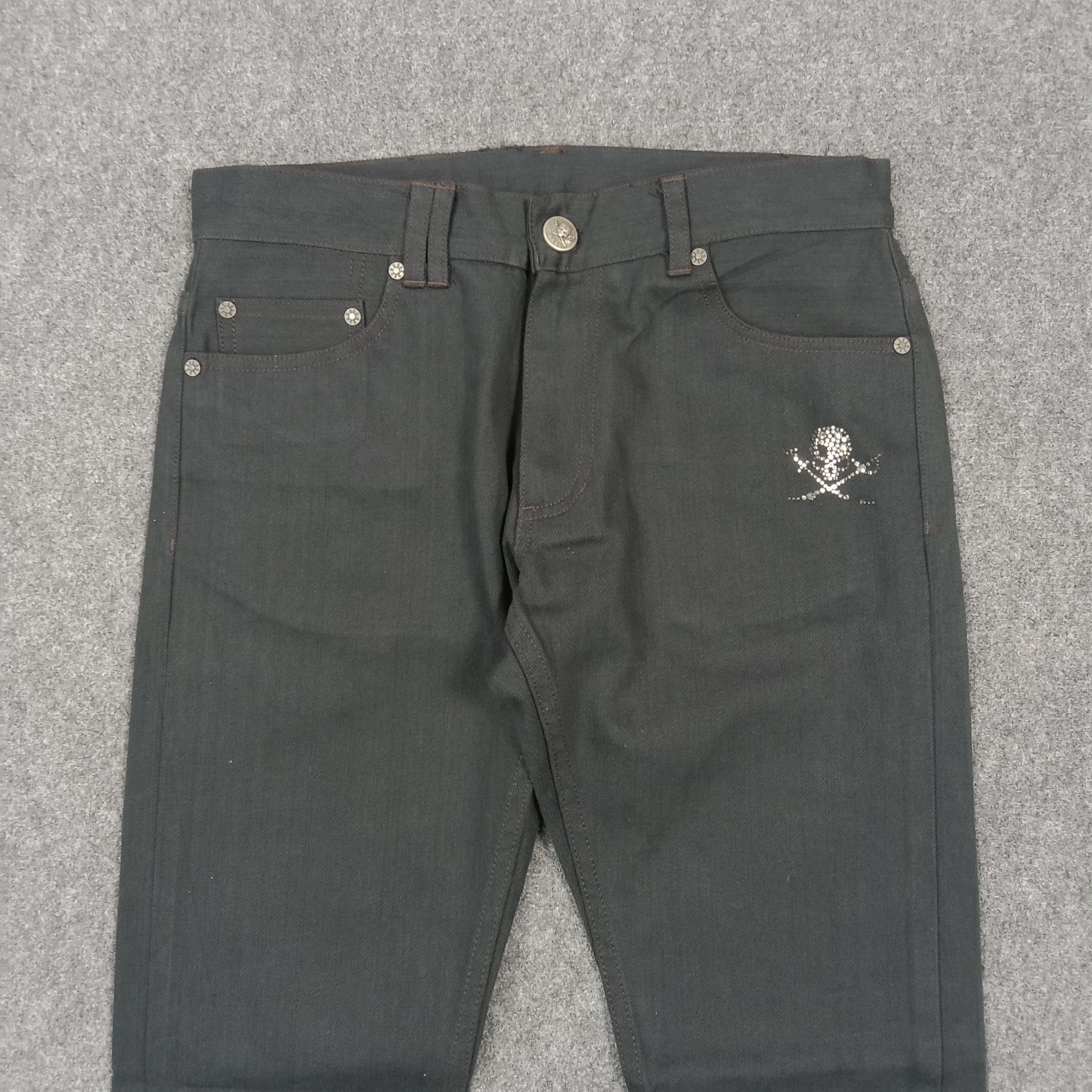 Japanese Brand Abordage by Hiromu Takahara Skull Punk Denim Pants C280N6 Size US 31 - 6 Thumbnail