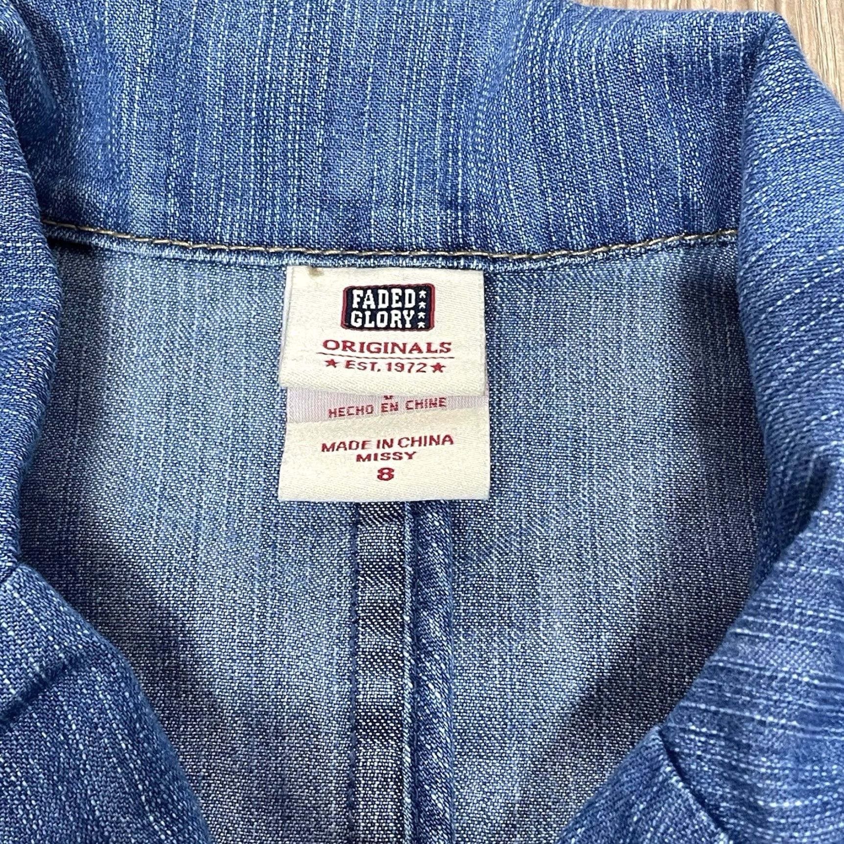 Faded Glory VINTAGE Faded Glory Denim Blazer Women Size 8 Cotton Blend Blue Casual Jacket Size M / US 6-8 / IT 42-44 - 2 Thumbnail